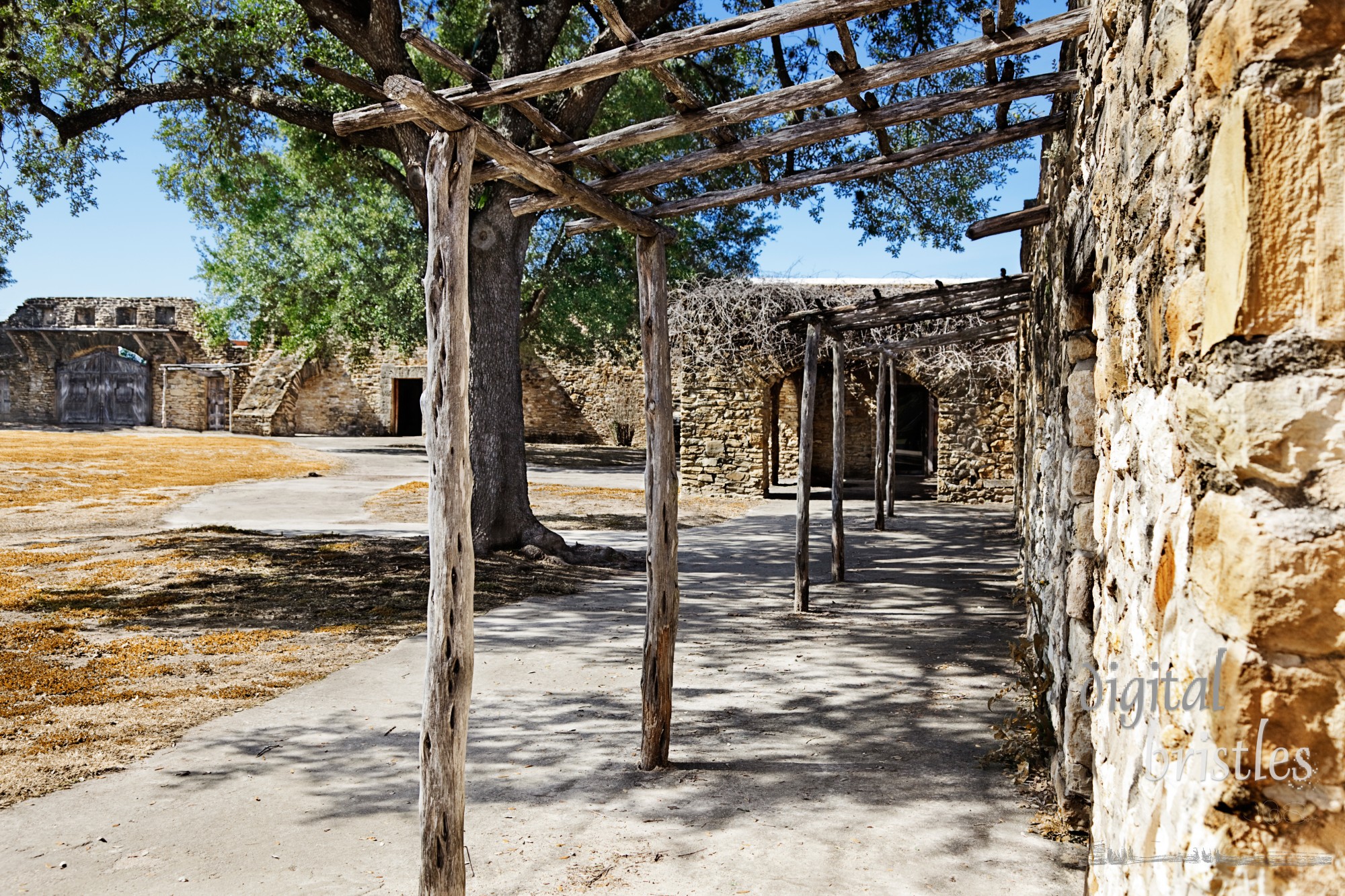 Courtyard walls at the Mission San Jose, San Antonio