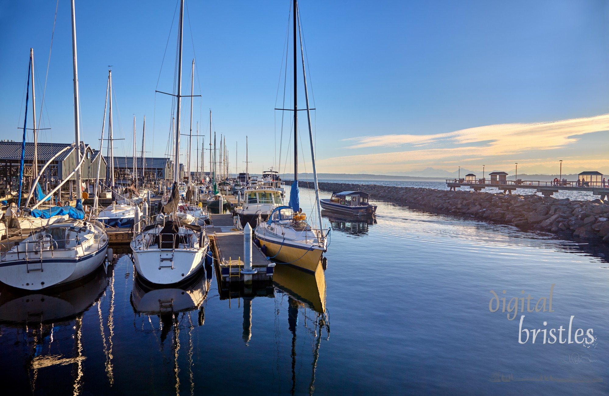 Port of Edmonds, Washington, on a Summer evening