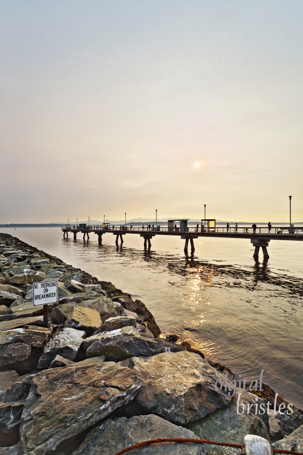 Near sunset over the fishing pier in Edmonds