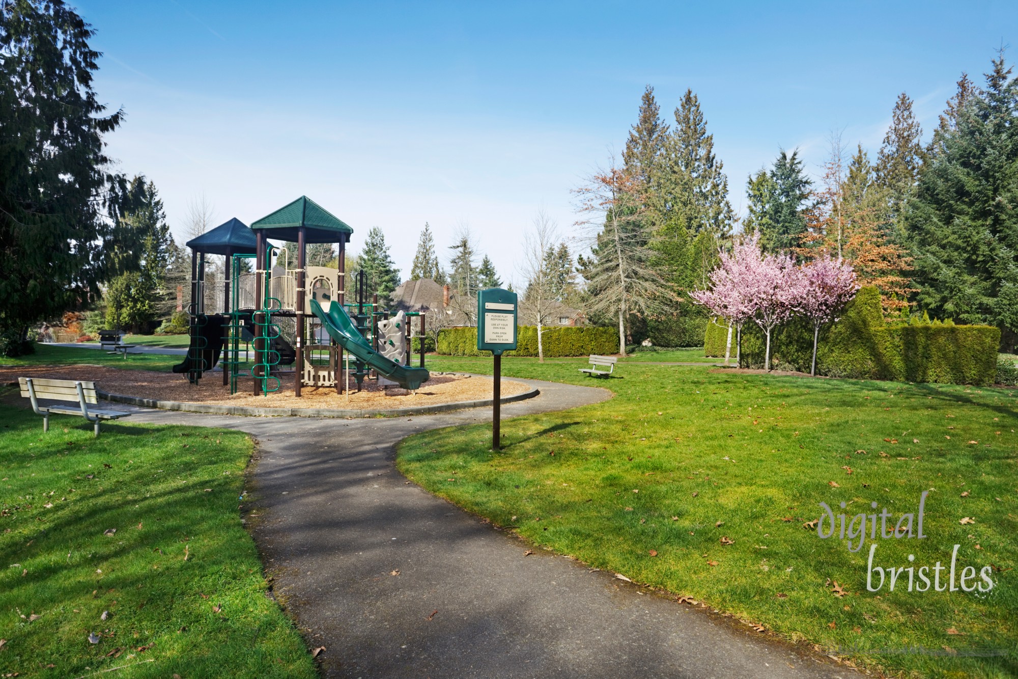 Play equipment in a neighborhood park