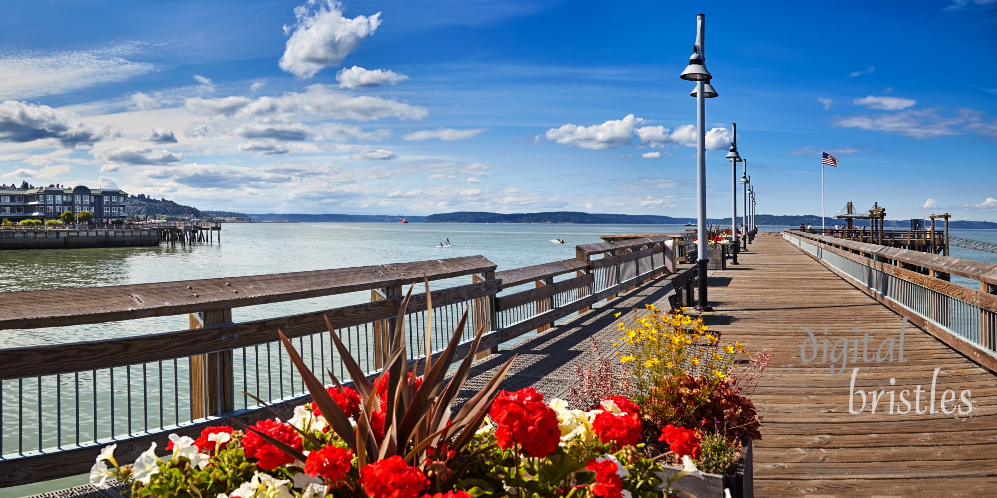 Old Town Dock, Rushton Way, Tacoma. Newly restored dock in Tacoma's Commencement Bay, Washington