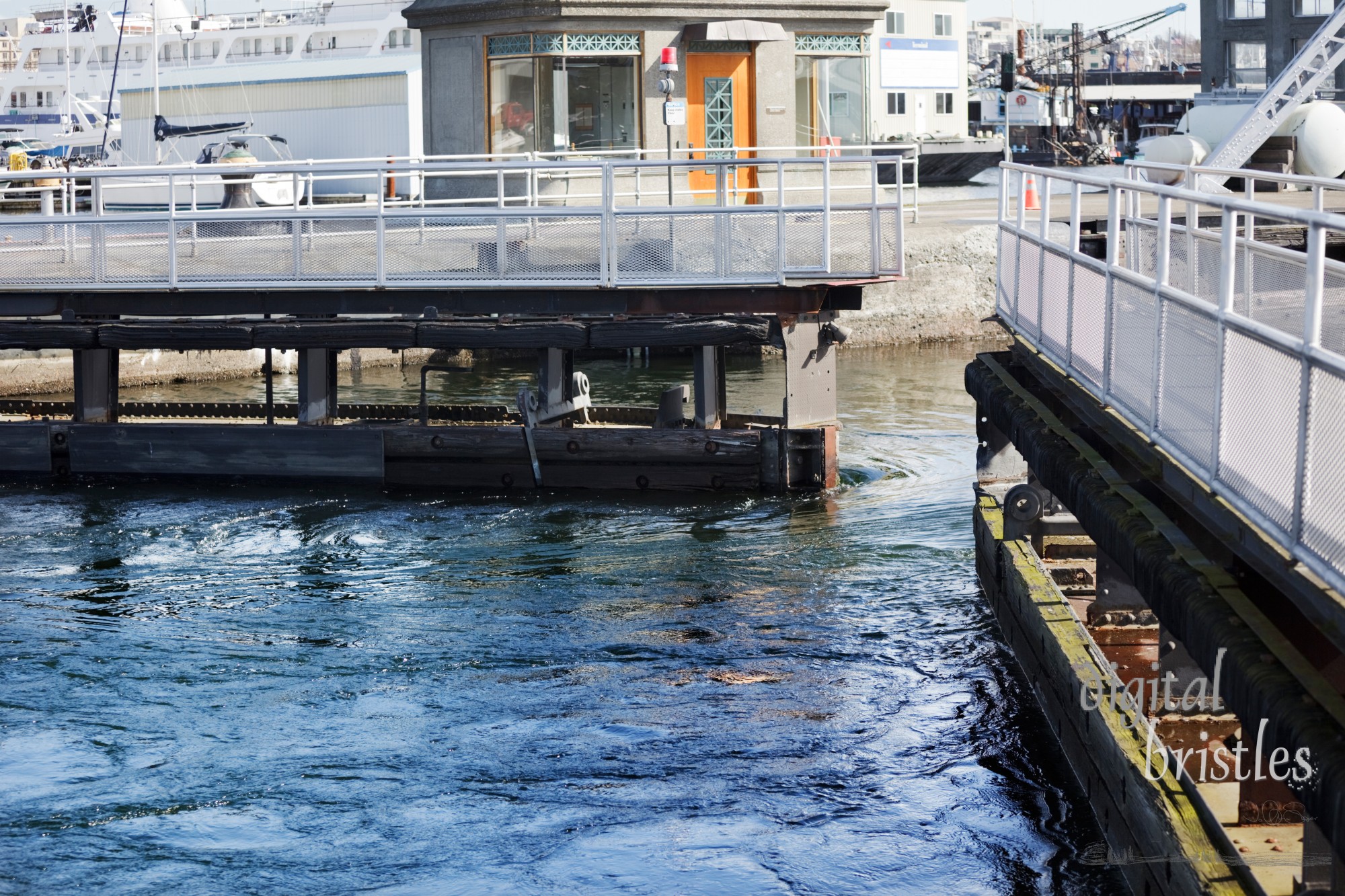 Downstream lock opening, Hiram Chittenden Locks, Seattle