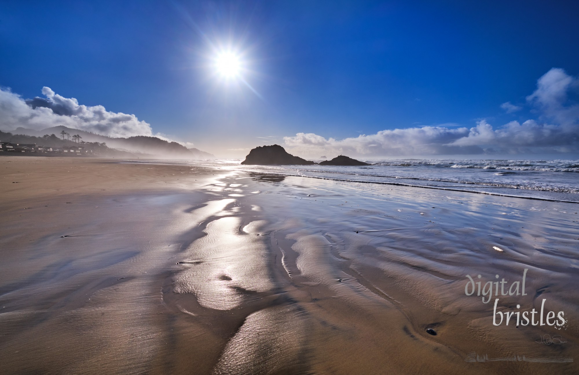 Low tide on the beach looking South towards Arch Cape from Austin Point, Oregon