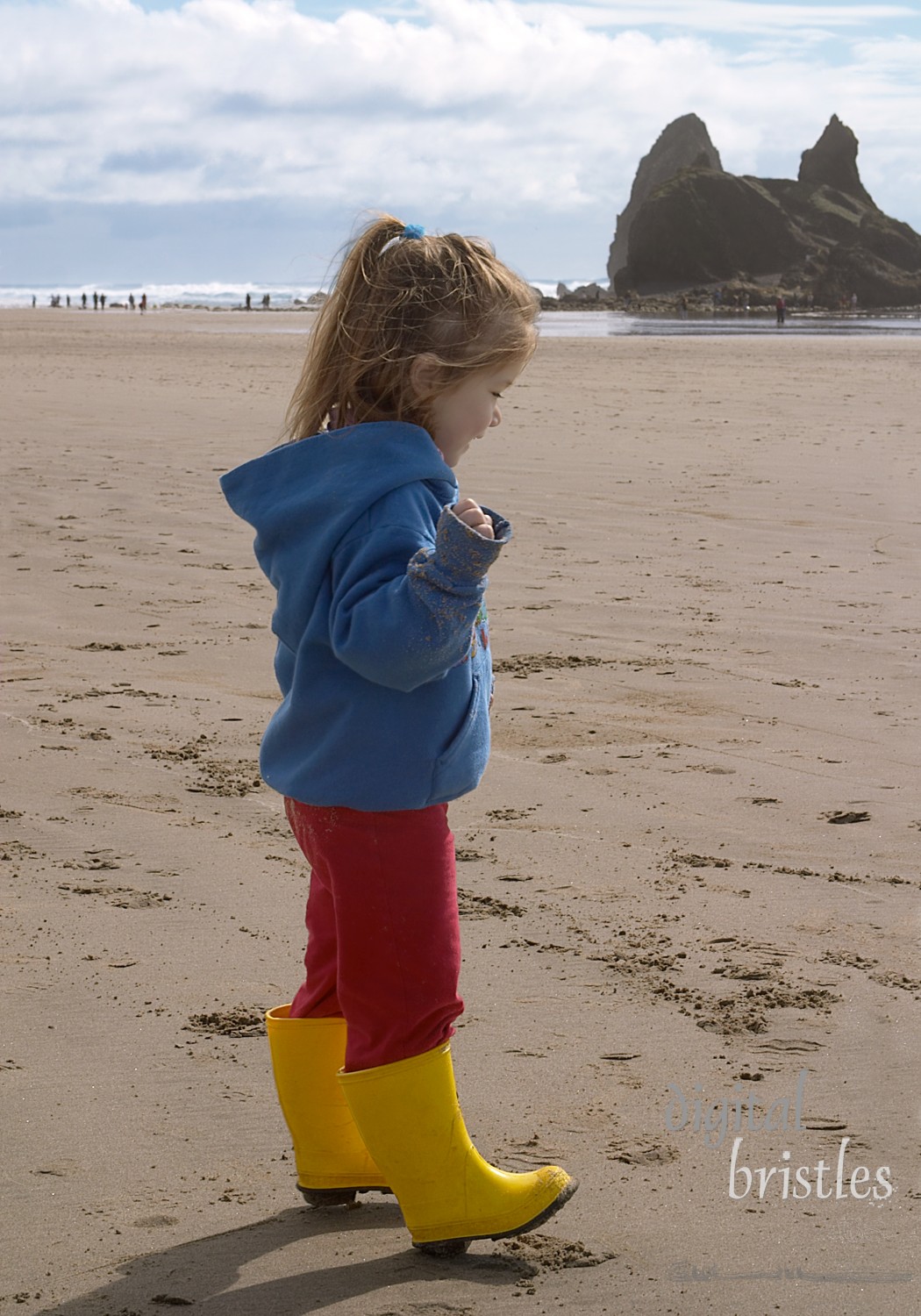 Heel walking on Cannon Beach