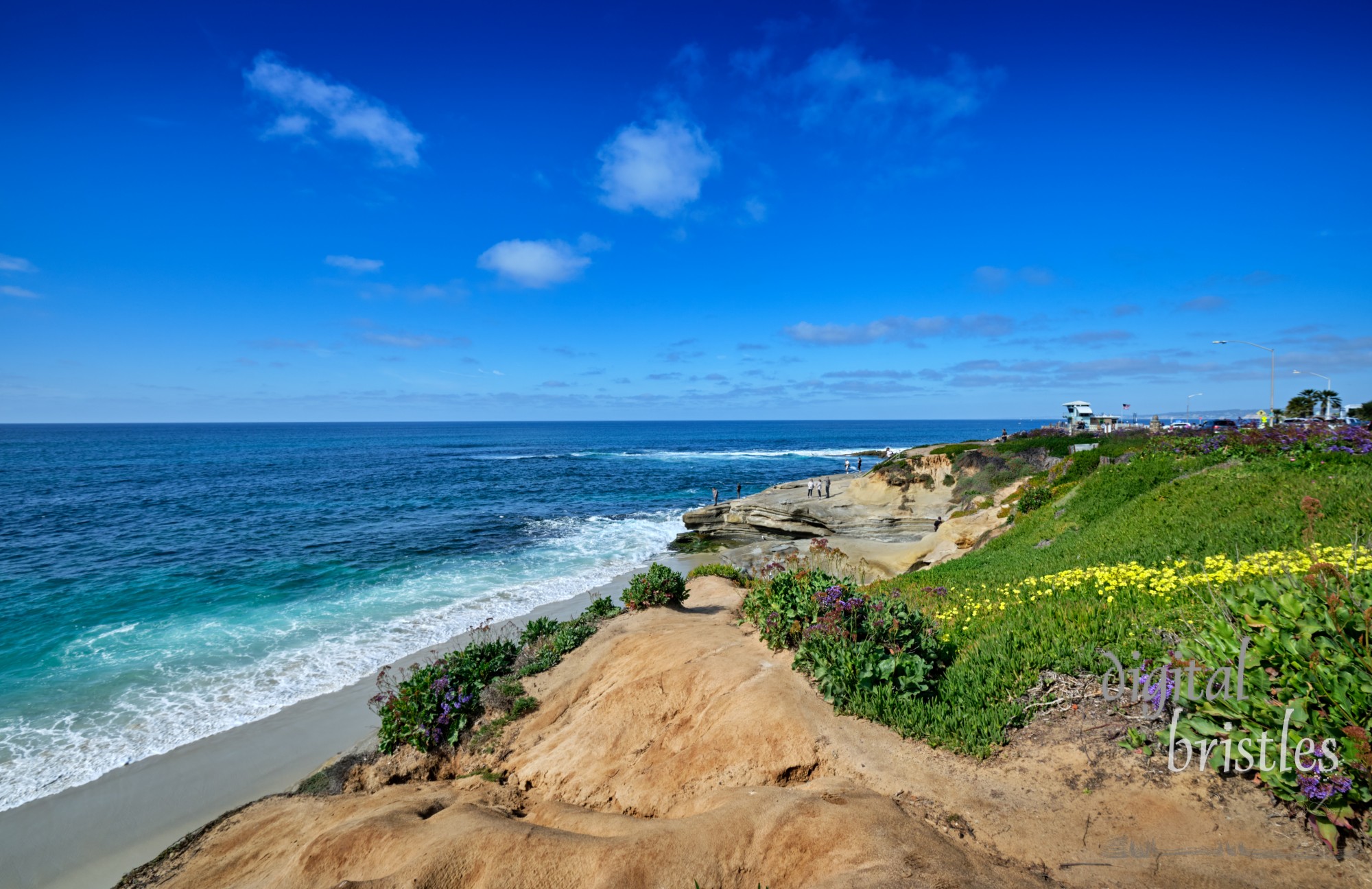 Eroded shoreline at South Casa Beach, La Jolla, California