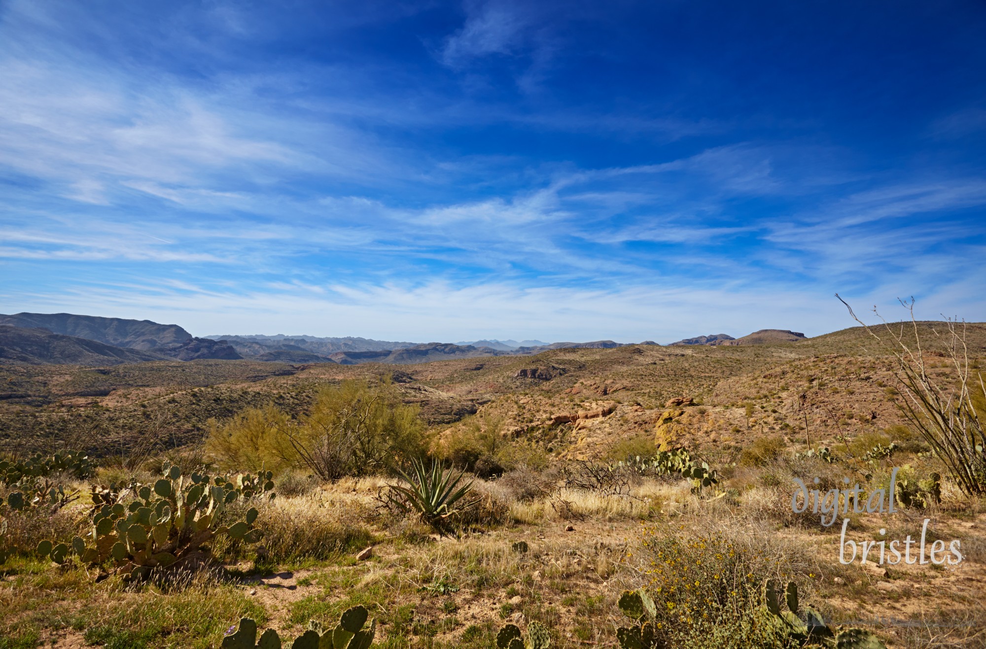 Dry mountain desert scenery near the Apache Trail, Arizona