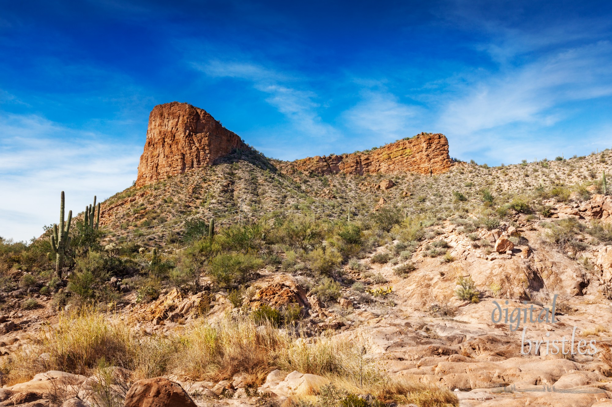 Rock on the hills opposite Tortila Flat, Arizona.  Tortilla Flat is a small collection of shops on the Apache Trail just past Canyon Lake