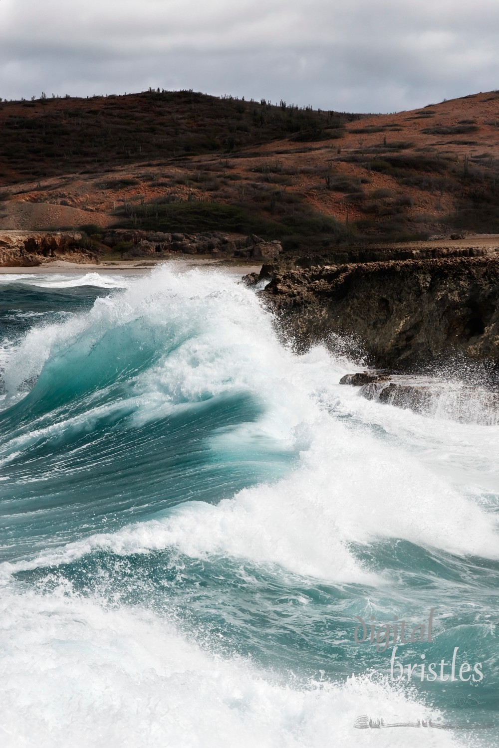 Heavy seas pound the north coast of Aruba