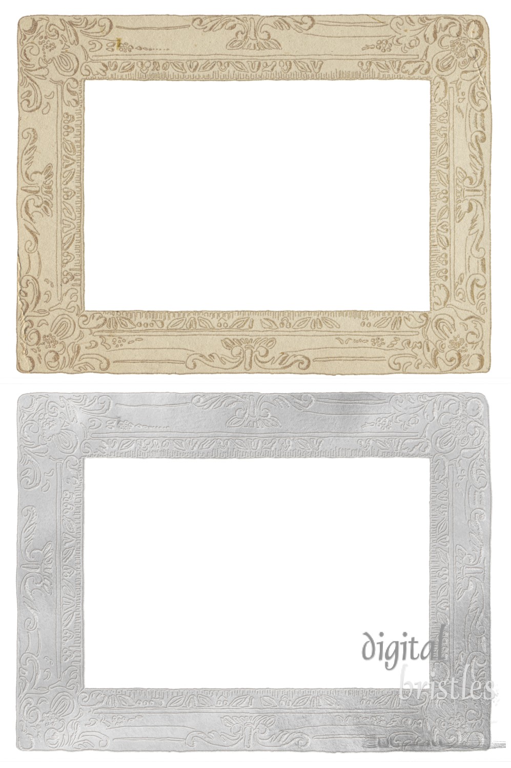 Old fashioned hand drawn card picture frames