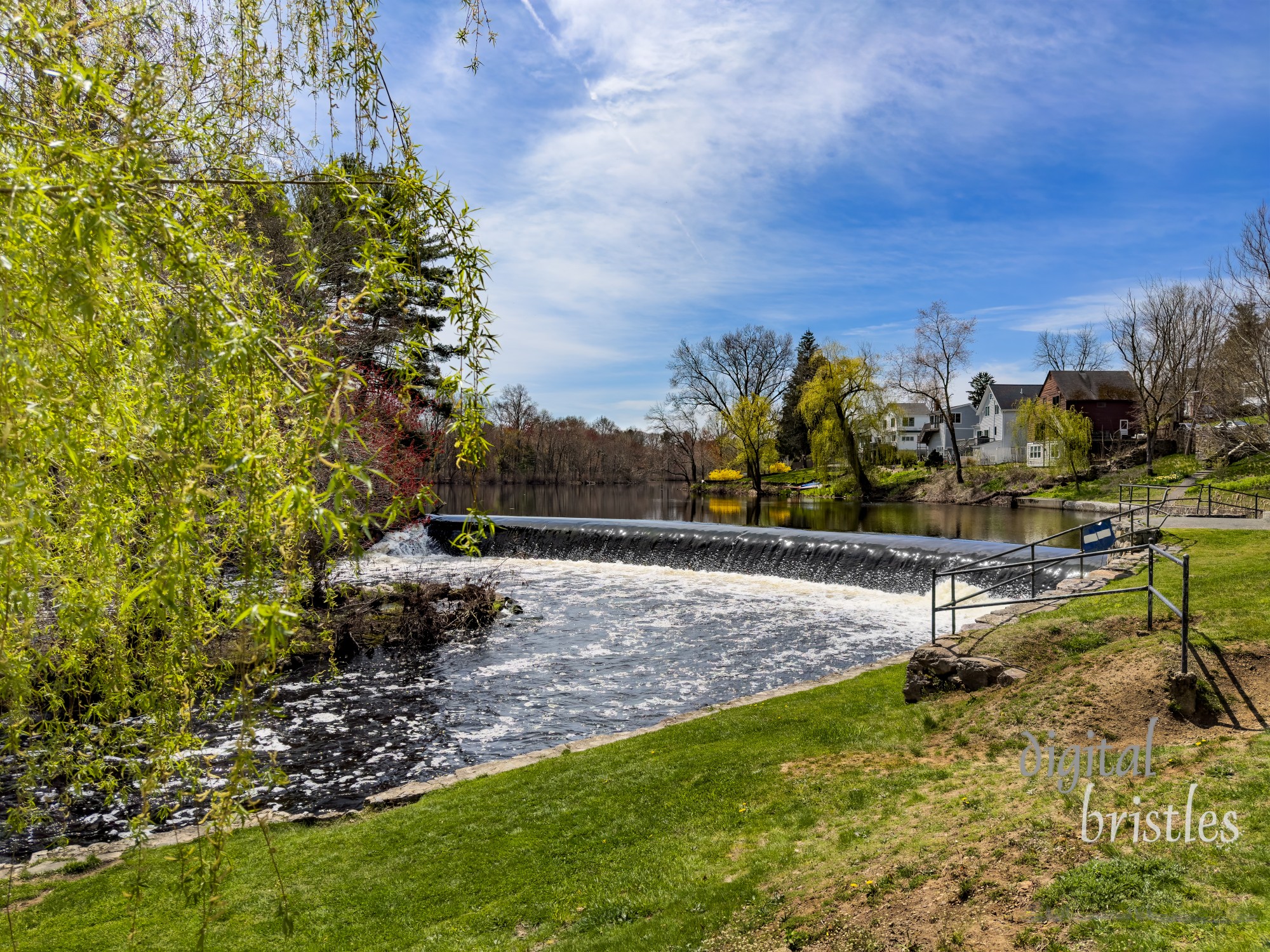 An early Spring afternoon at the Charles River, Natick, Massuchetts in the South Natick Dam Park