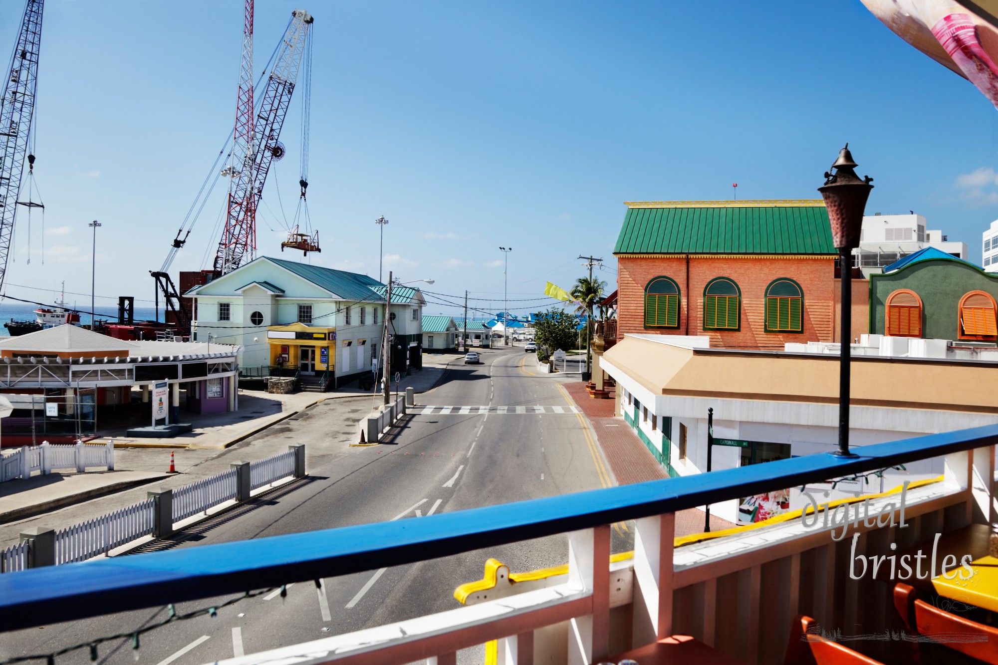 Balcony overlooking the road into Georgetown, Grand Cayman