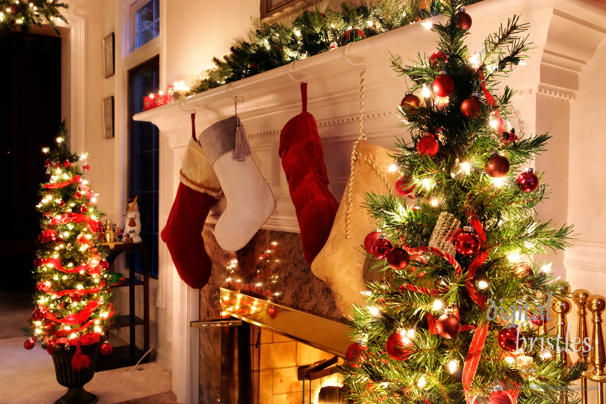 Living room decked out for the Christmas holidays