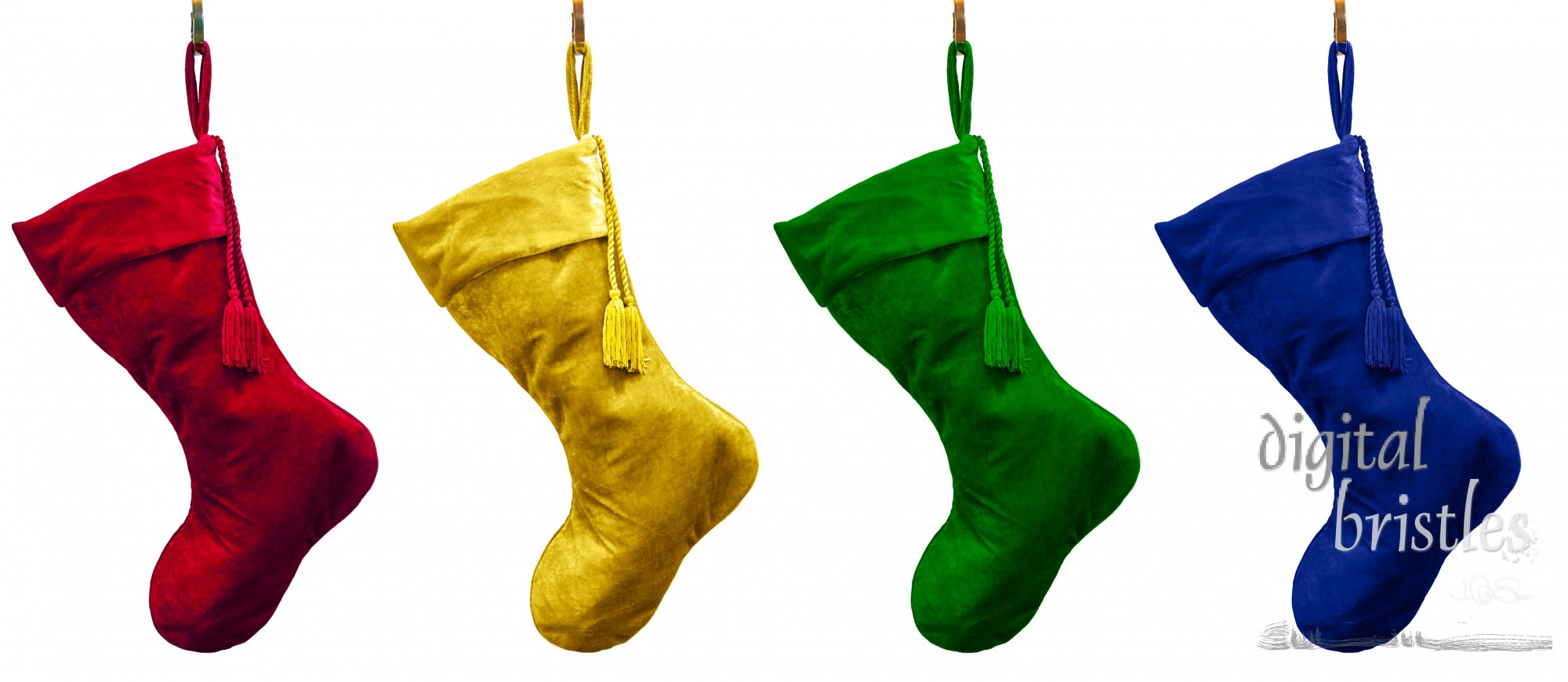 Vivid tradition color velvet Christmas stockings