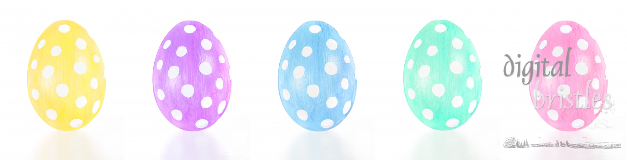 Hand painted polka dot eggs in pastel shades