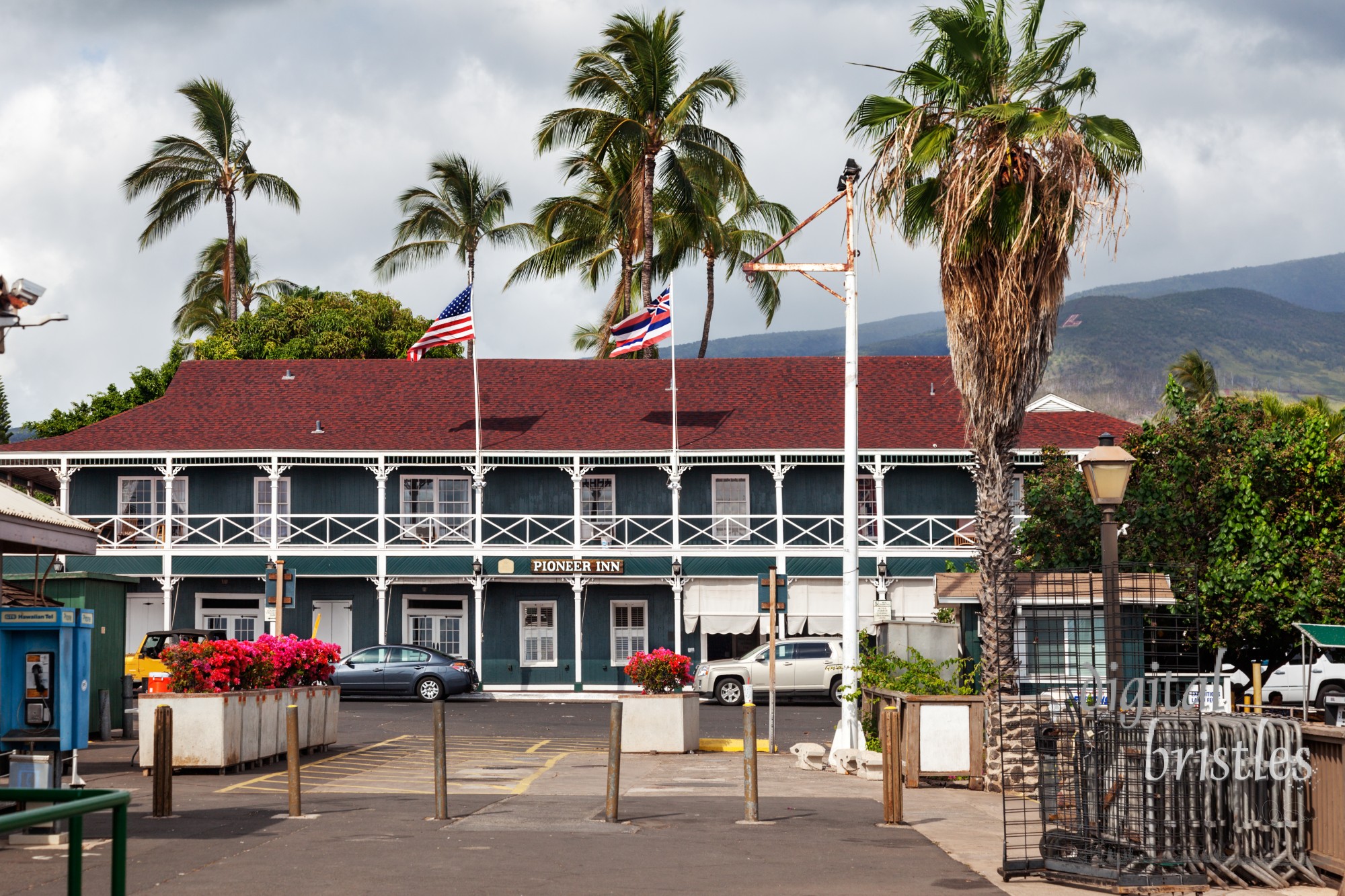 Apr 8, 2013, Lahaina, Maui, HI.The Pioneer Inn is the oldest hotel in Hawaii, located at the water's edge on historic Lahaina Harbor, once the whaling capital of the Pacific. The Pioneer Inn was built in 1901 and is a registered historic landmark from the plantation period.