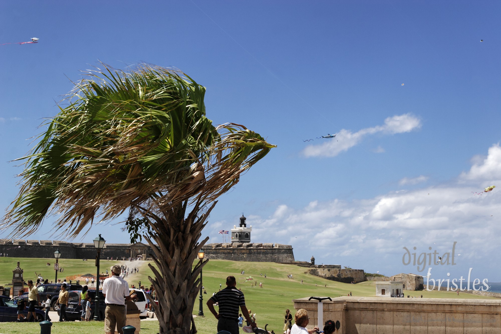 Flying kites at El Morro, Old San Juan, Puerto Rico