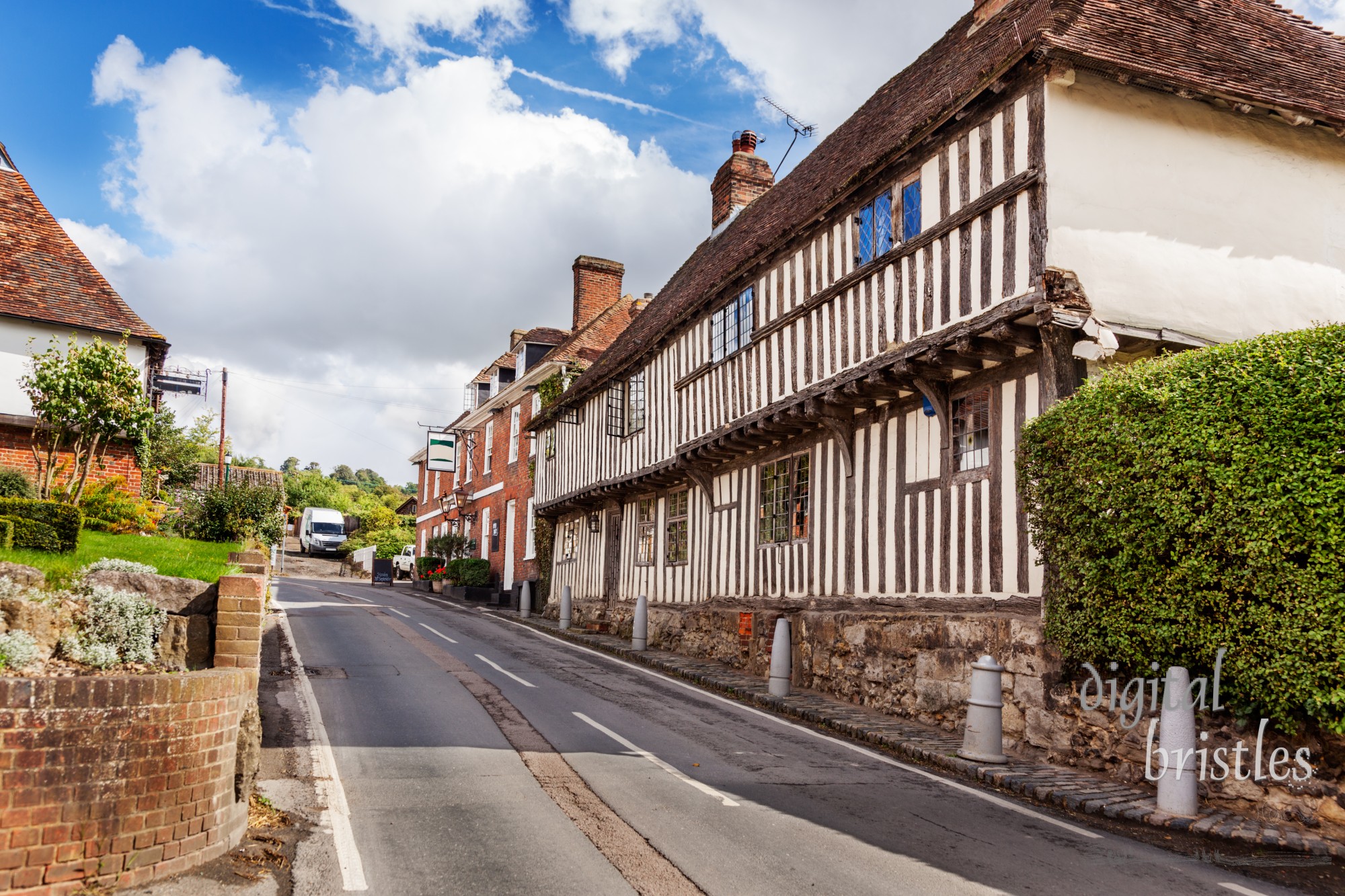 Historic buildings on Upper Street, Hollingbourne, Kent