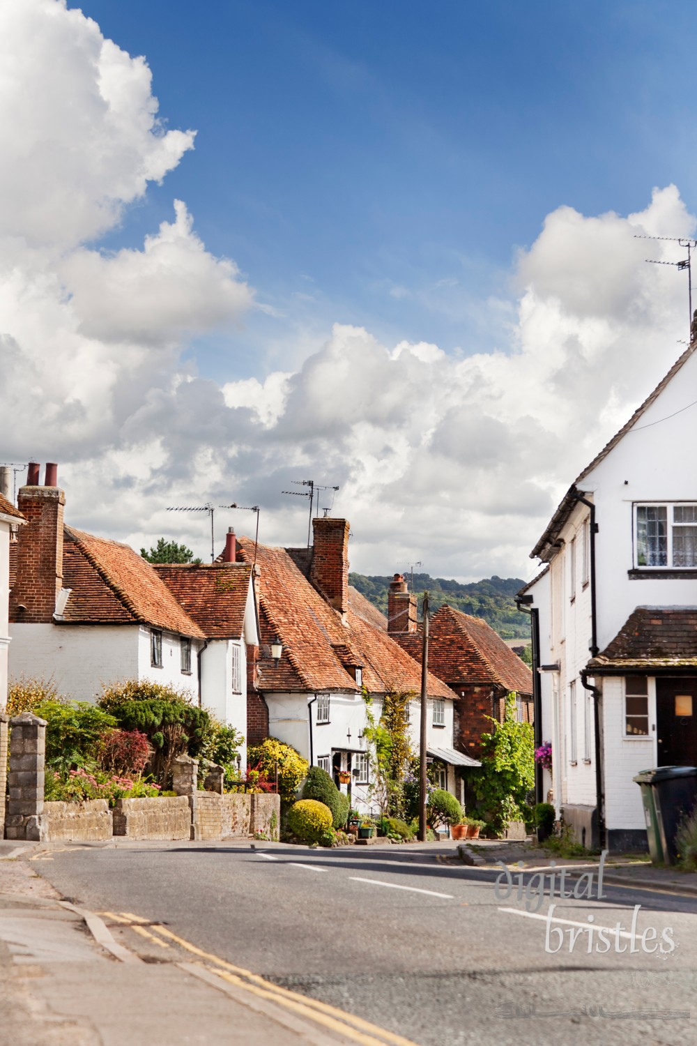 Pretty village of Hollingbourne, Kent on a sunny late summer day