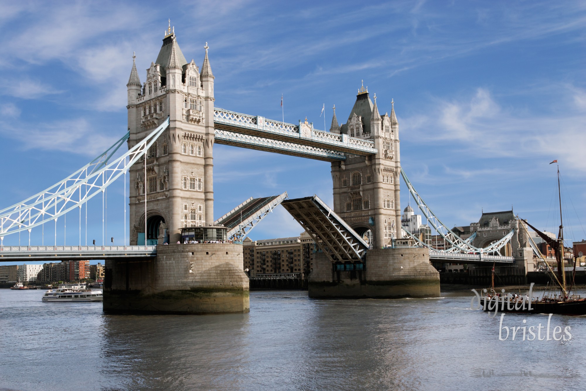 Tower Bridge, London, span open