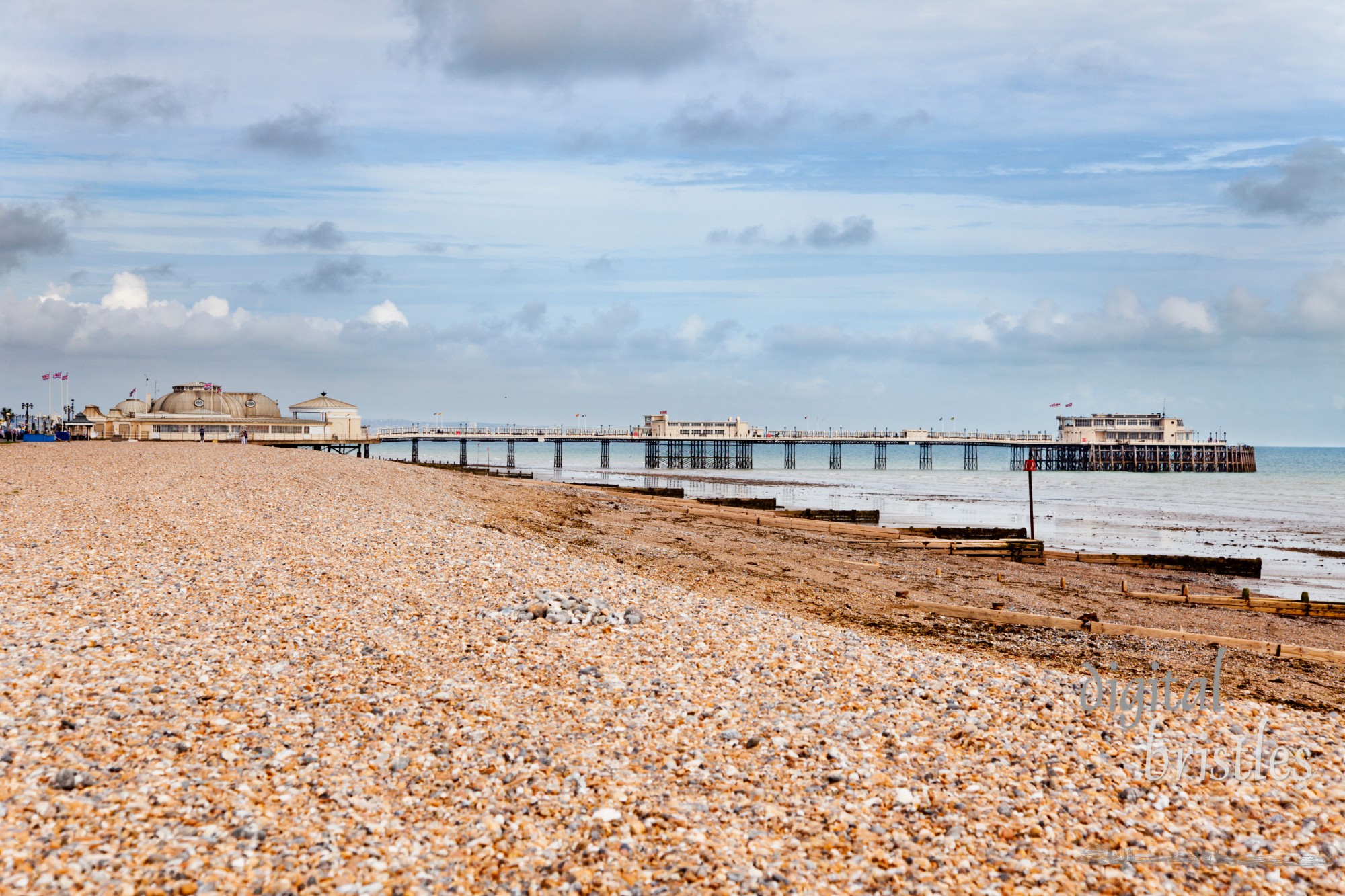 Worthing's shingle beach and Victorian Pier