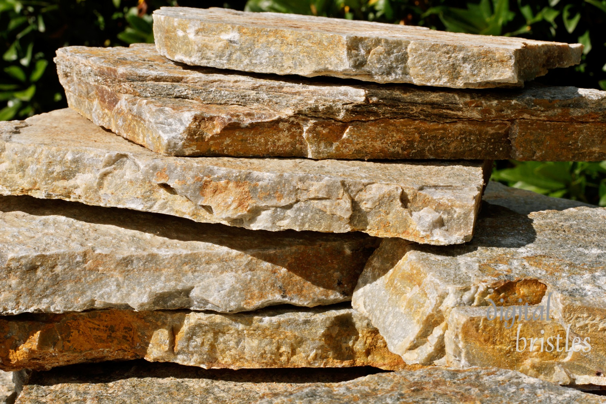 Stack of paving stones, detail