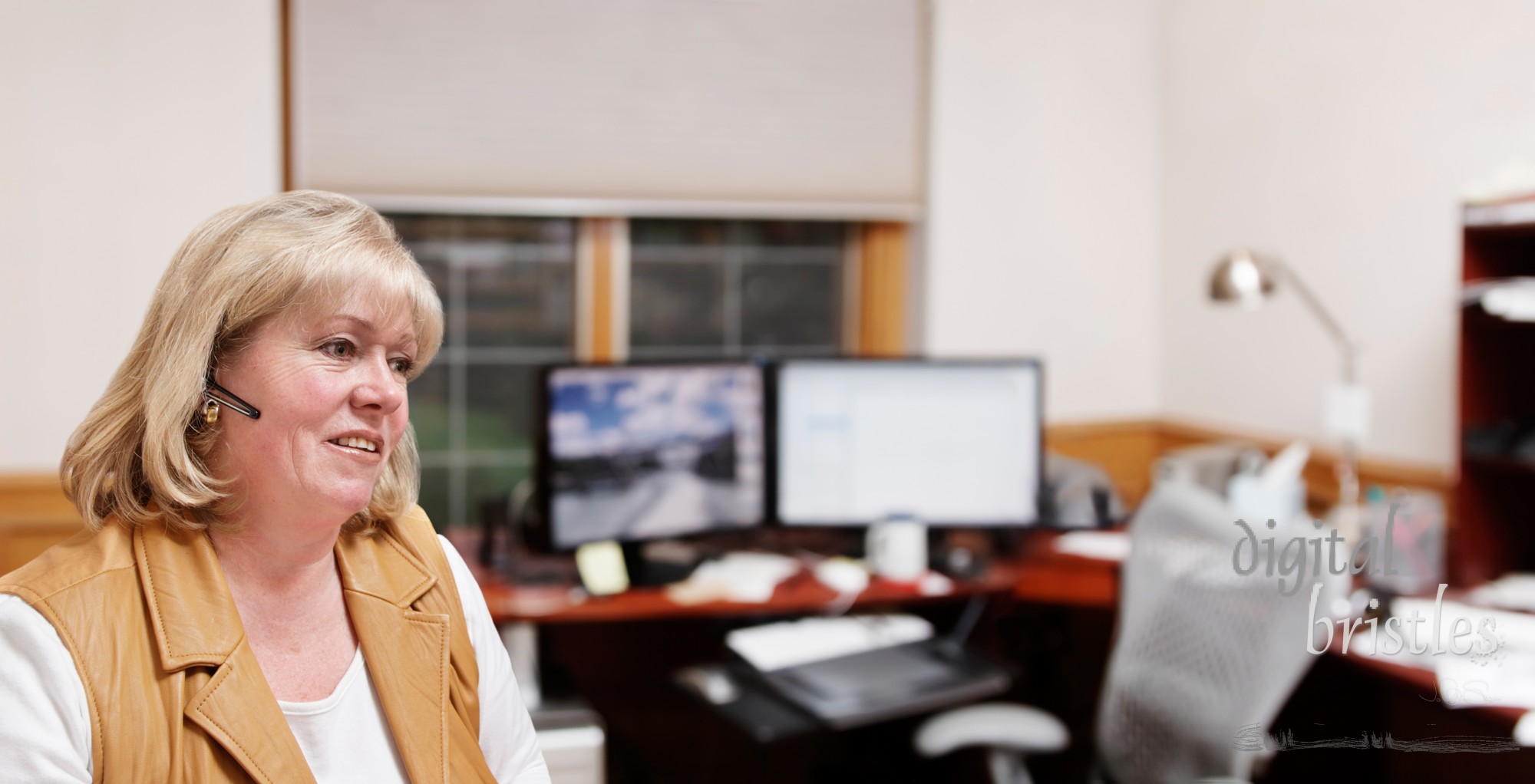 Mature woman in her home office