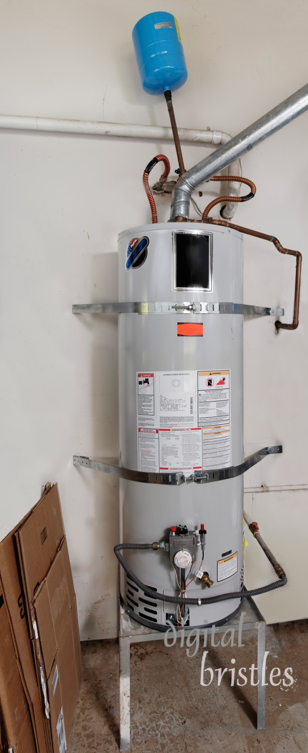 Water heater replacement with required wall straps & expansion tank