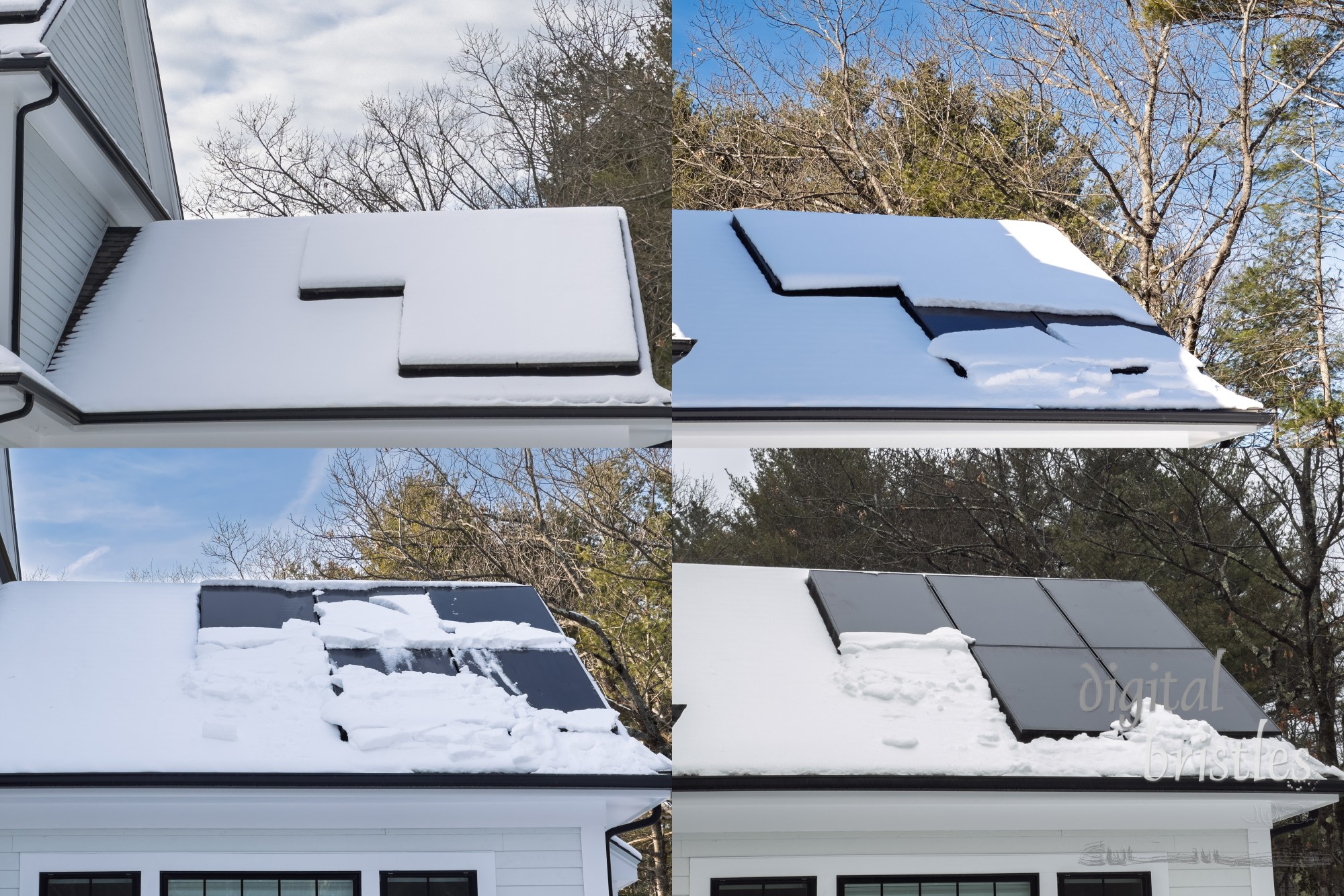 Solar panels take a week to fully clear after an early winter snowstorm