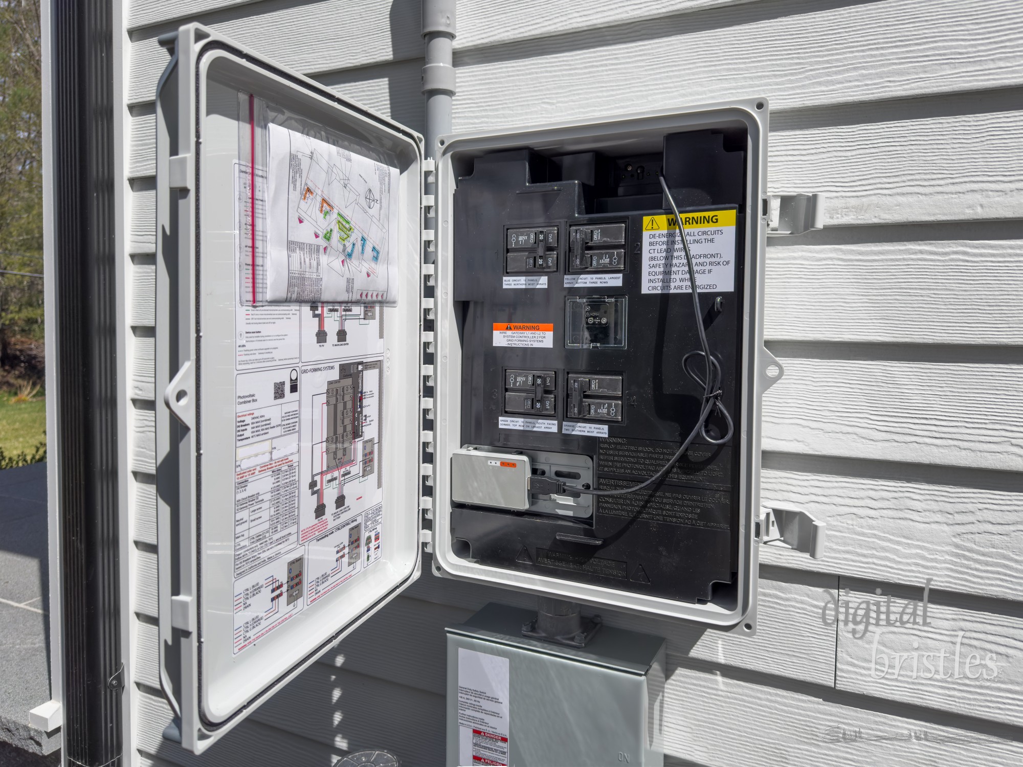 Rooftop solar panels connect to home's electrical system via an interconnection panel