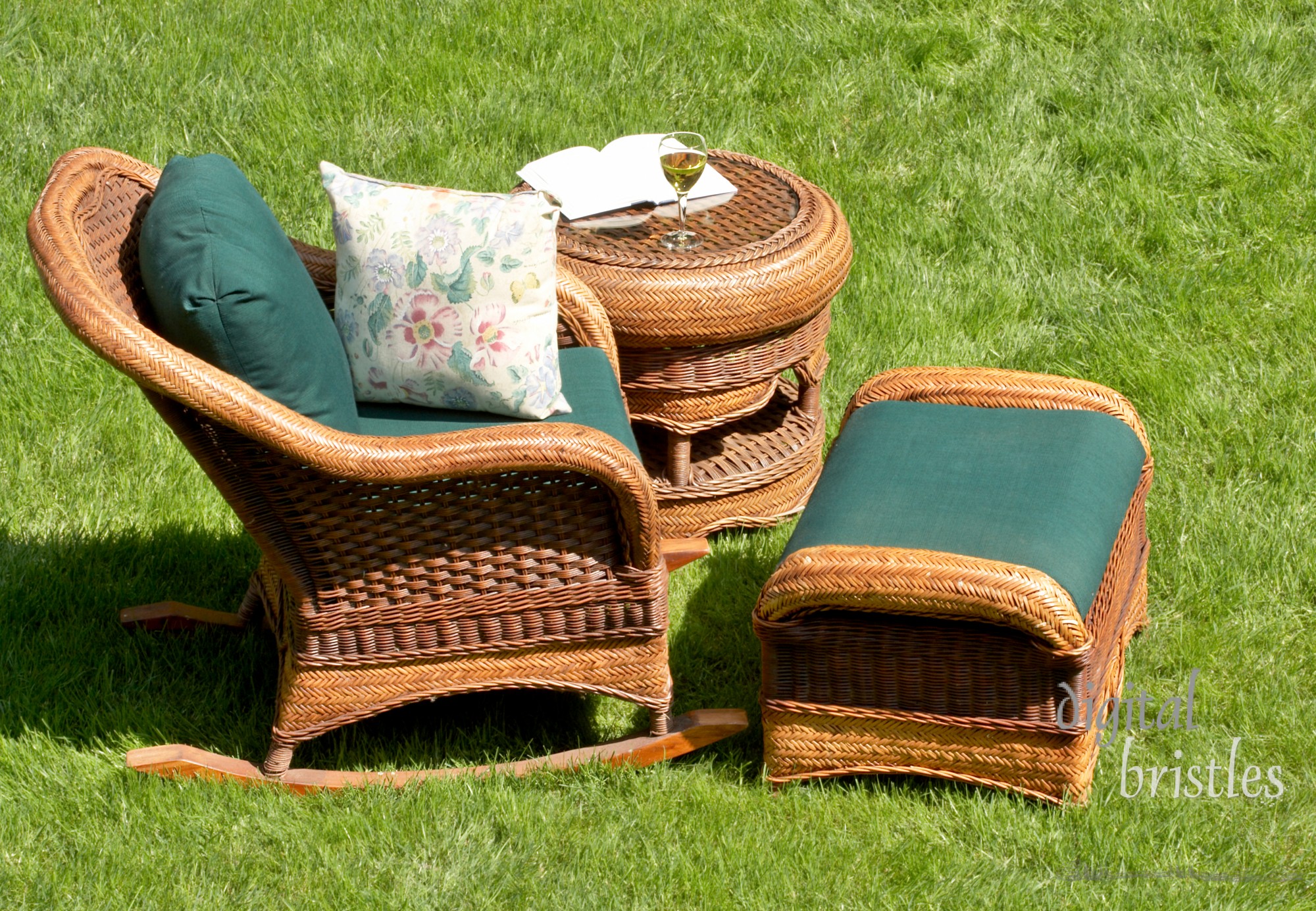 View from above of garden furniture