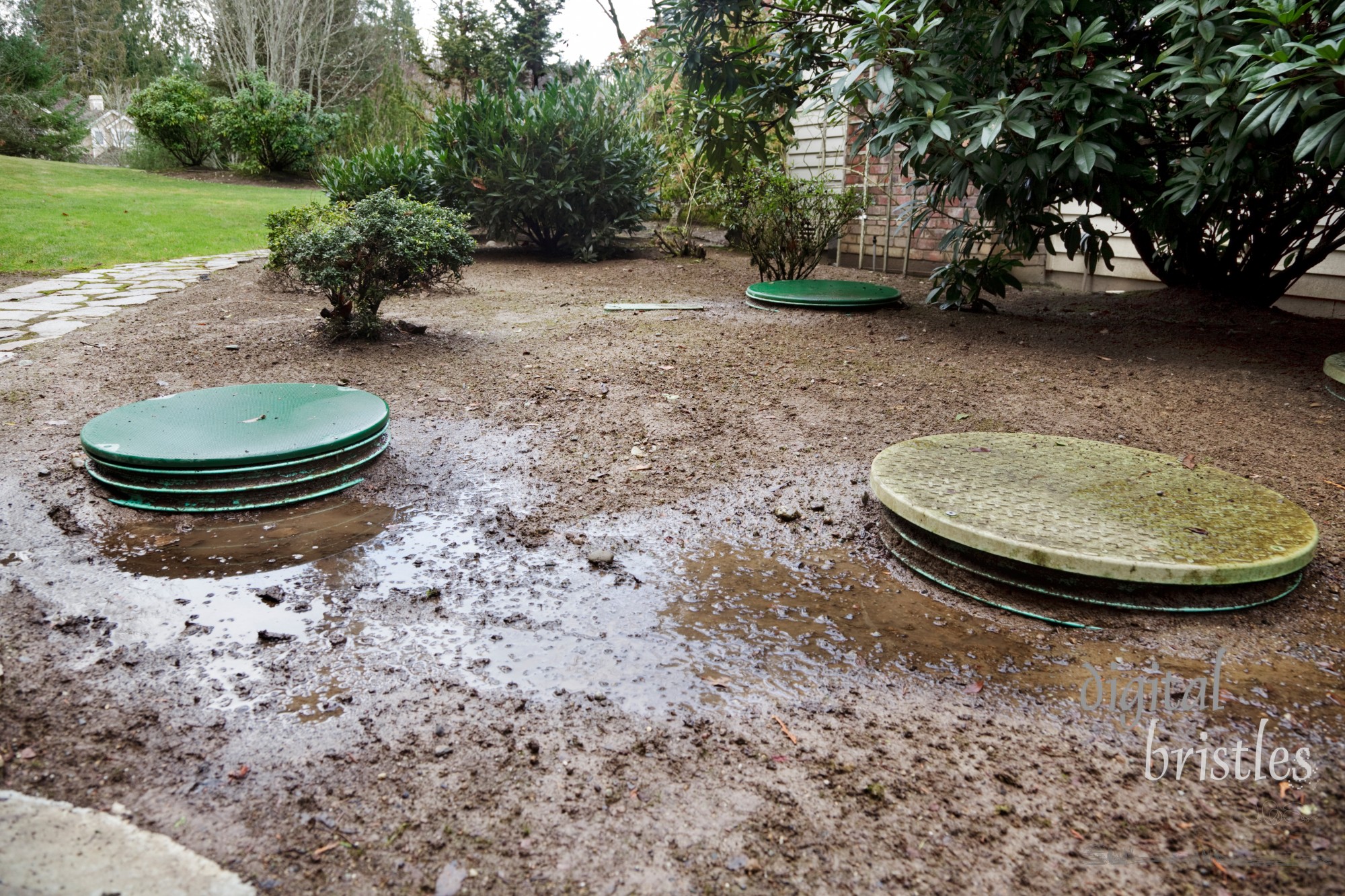 Leaks around the locking lids of a septic system's tanks & pump chamber