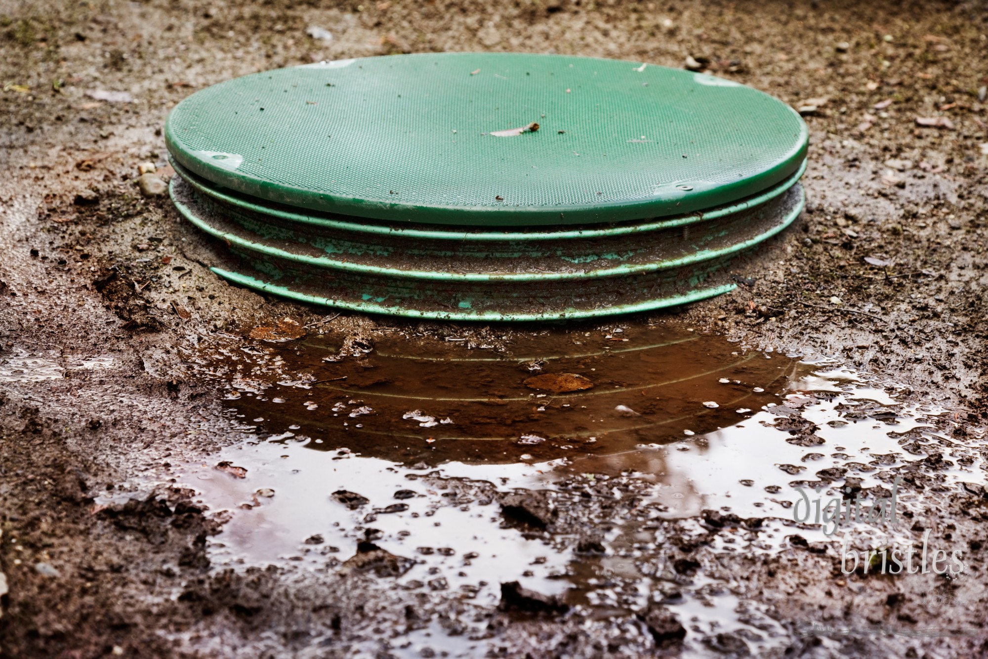 Leaks around the locking lids of a septic system's tanks