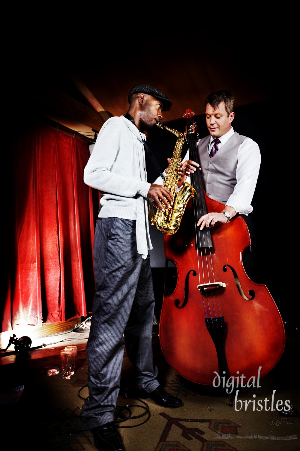 Sax and double bass duet