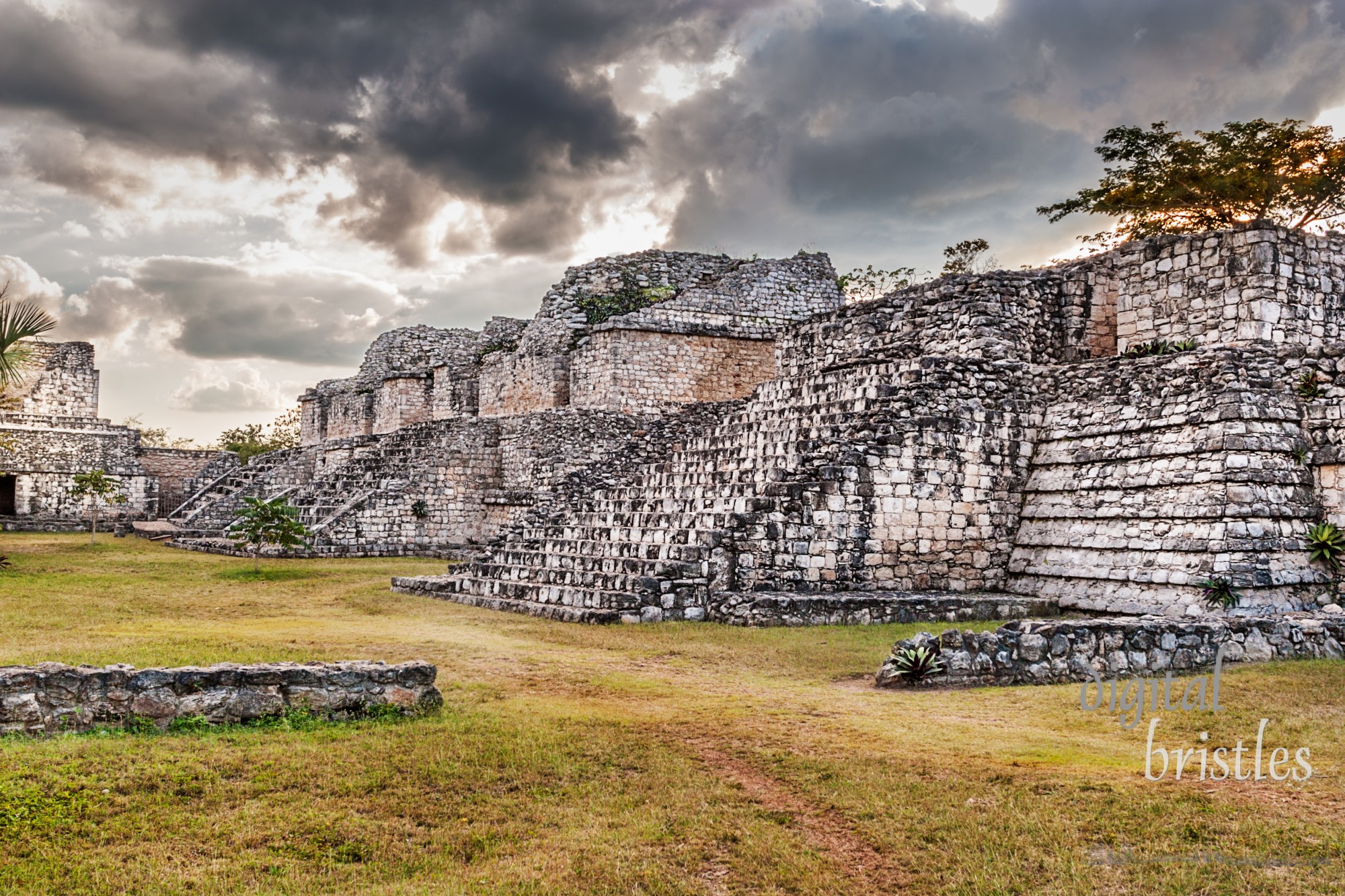 The remains of the twin pyramids, Ek Balam, Mexico