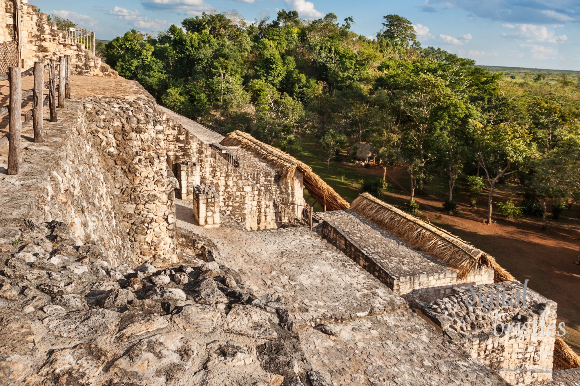 View out over the countryside from the tomb on the acropolis at Ek Balam, Mexico