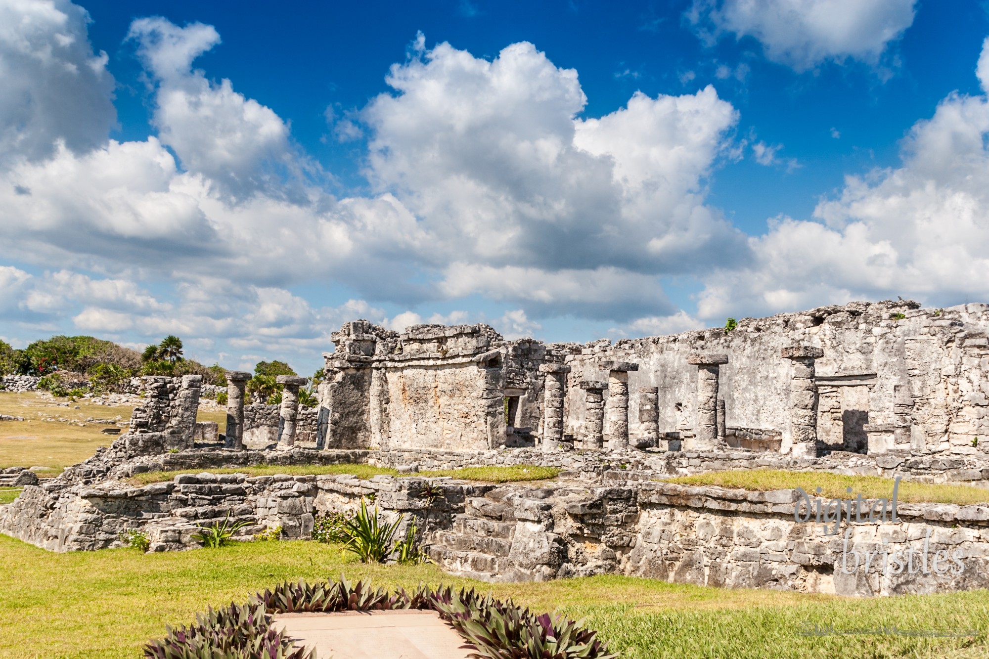 House of the Columns (the Palace) was the largest residence in Tulum,  a Mayan trading port perched on a cliff by the ocean