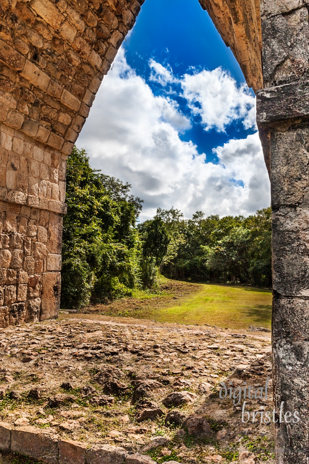 Largest known Mayan arch at Kabah, overlooking the sacbe to Uxmal