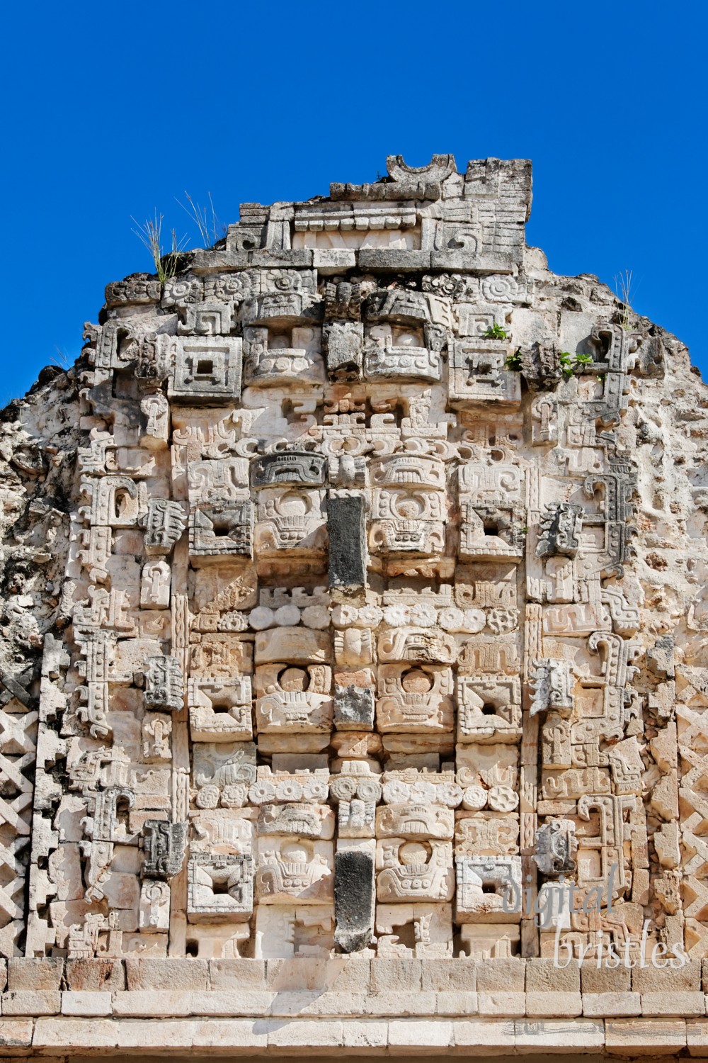 Mayan bas relief carving, Nunnery Quadrangle, Uxmal