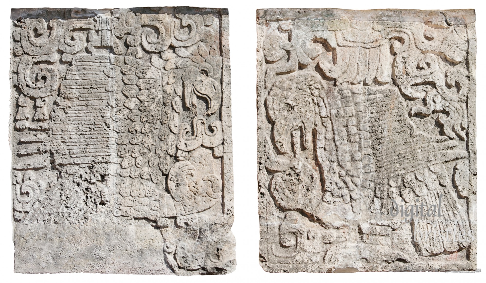 Two Mayan carvings of eagles from Chichen Itza, Mexico