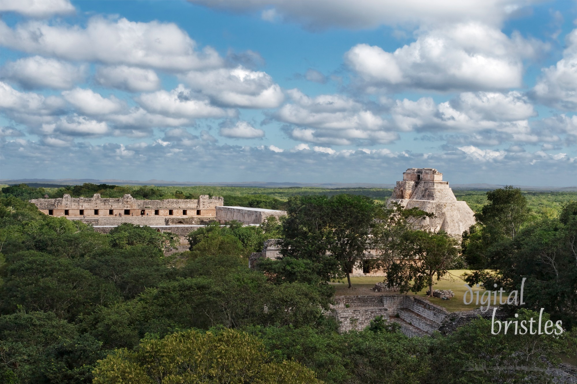 Magician's Pyramid and Nunnery Quadrangle seen from the Governor's palace