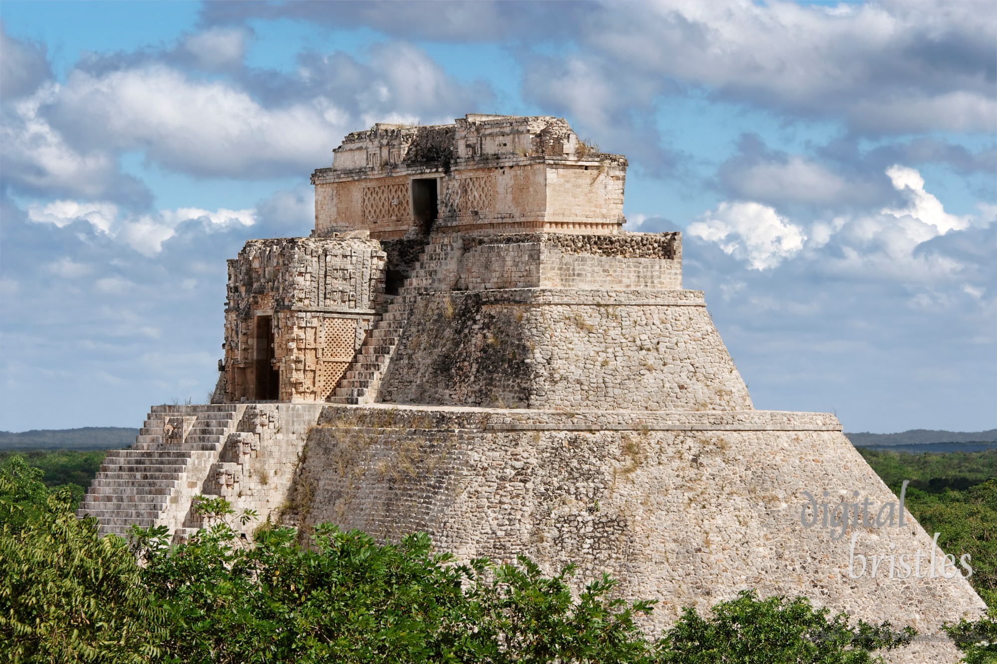 The top of the Magician's Pyramid, Uxmal, Mexico