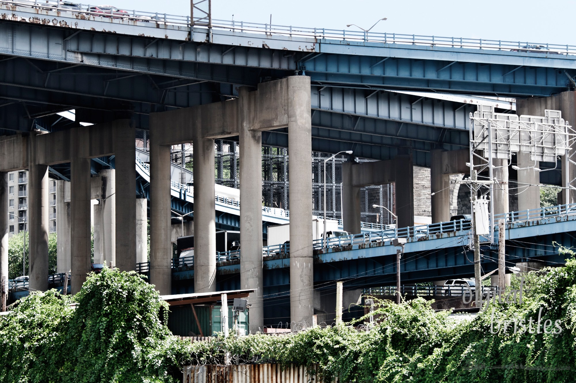 Rusty crumbling roads, overpasses and bridges in New York City