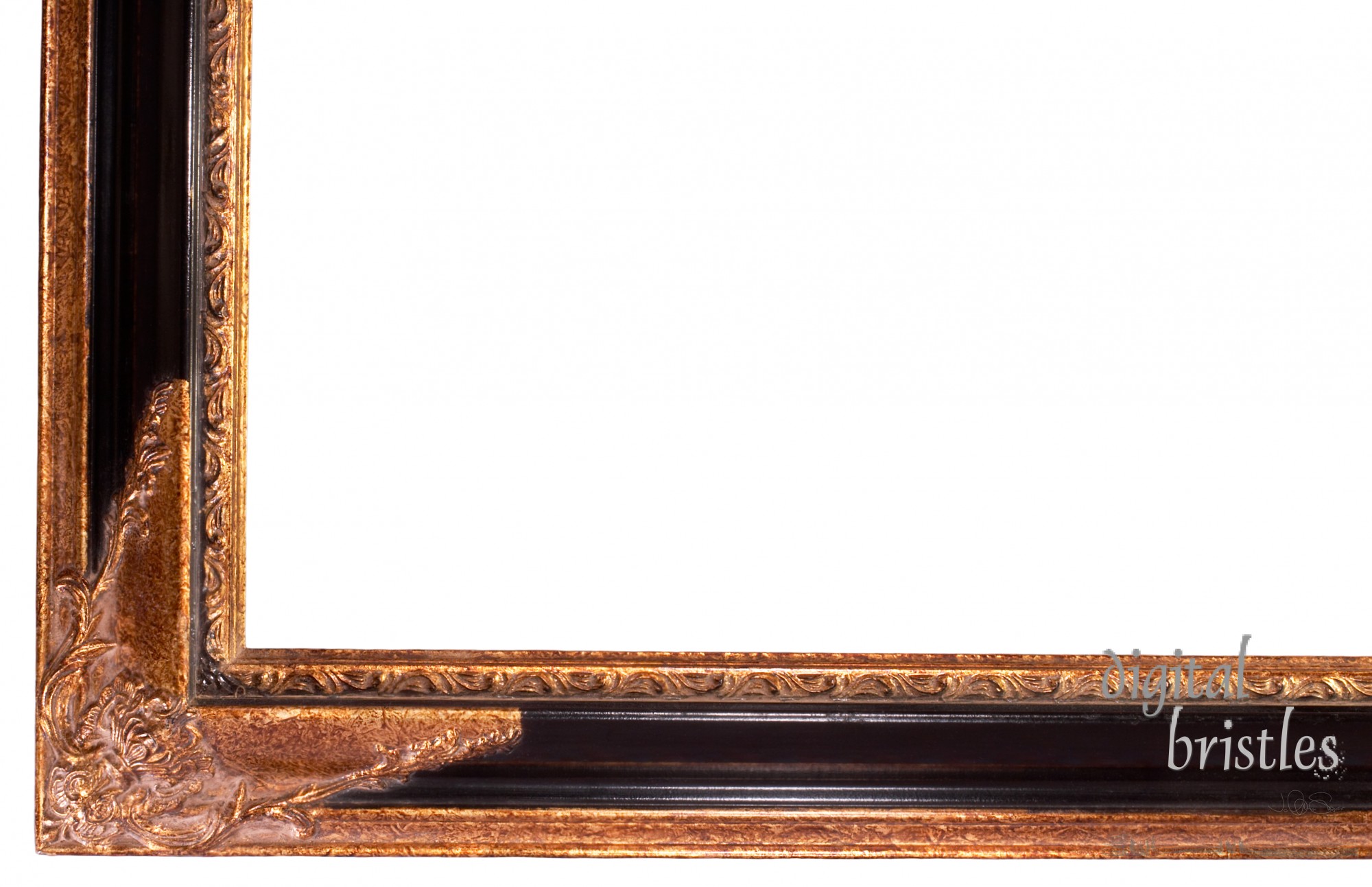 Painted, gilded, carved wood picture frame