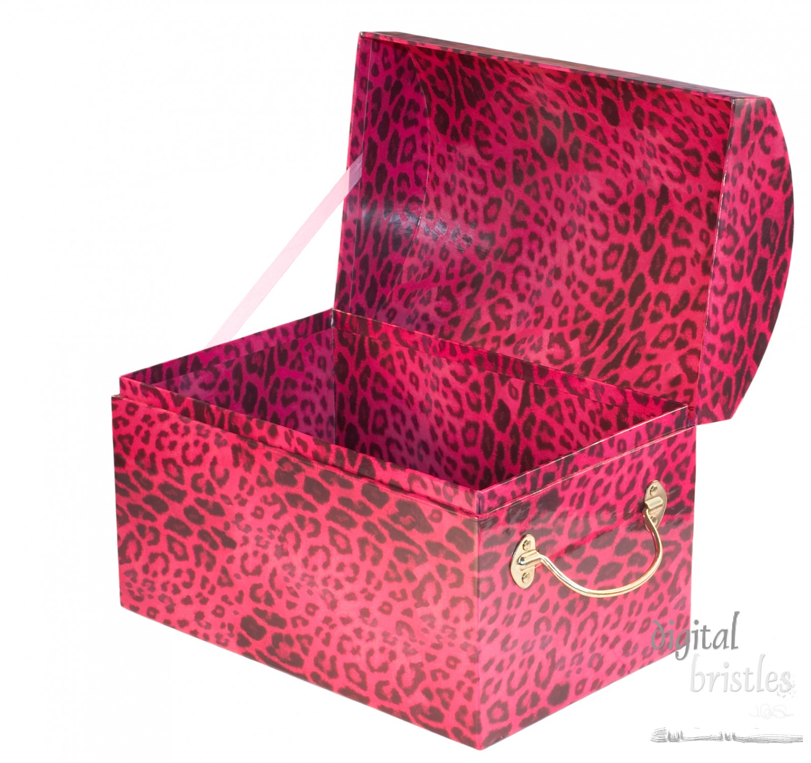 Leopard print dress-up trunk, open 