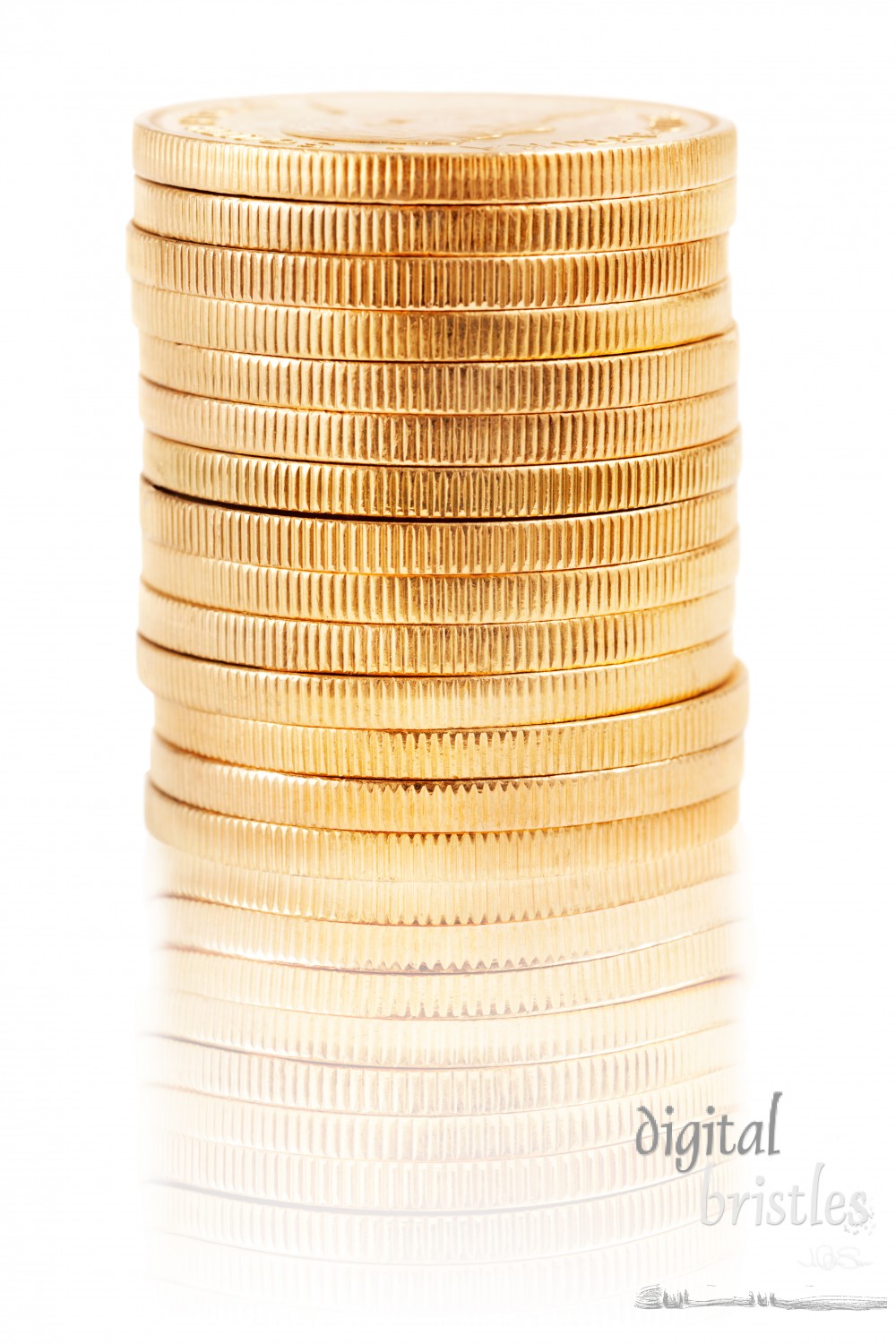 Stack of one ounce gold Krugerrands