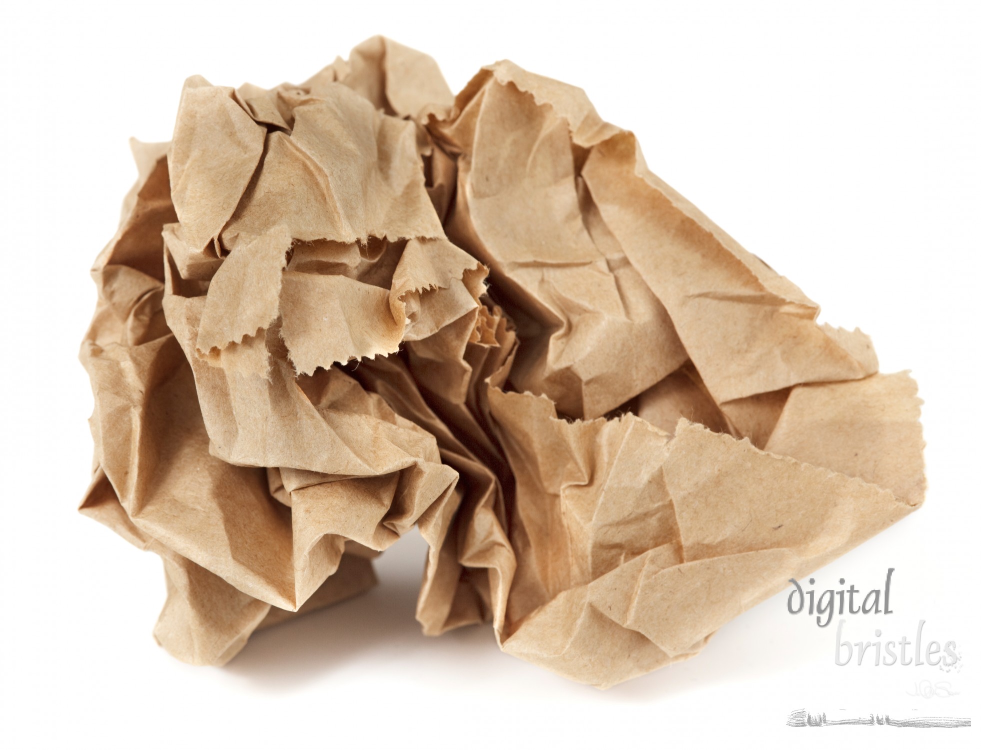 Crumpled paper lunch bag - trash