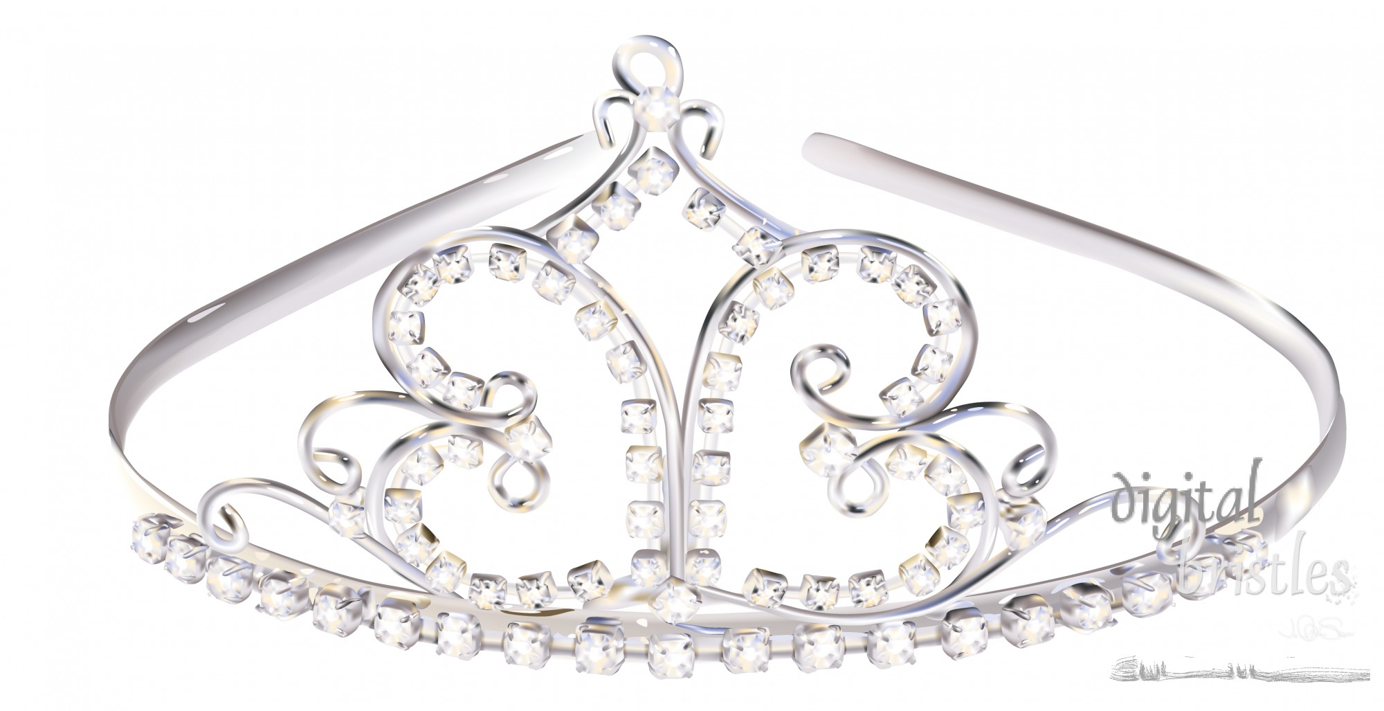 Glittering rhinestone tiara - bridal, princess or beauty queen? (illustration, isolated)