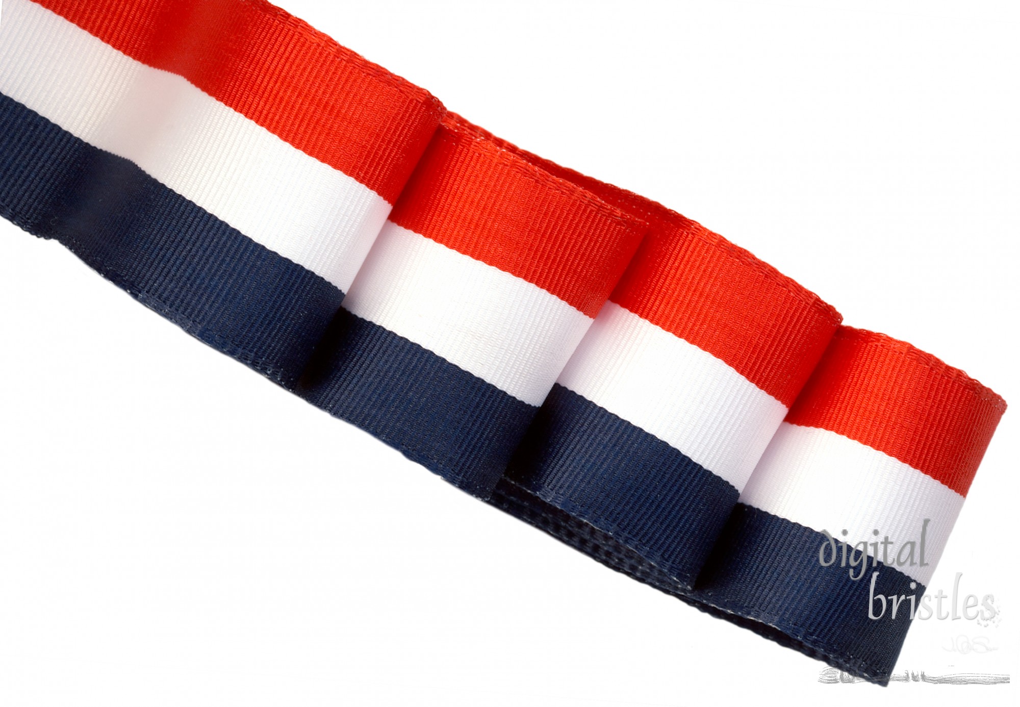 Red, white & blue striped ribbon, looped