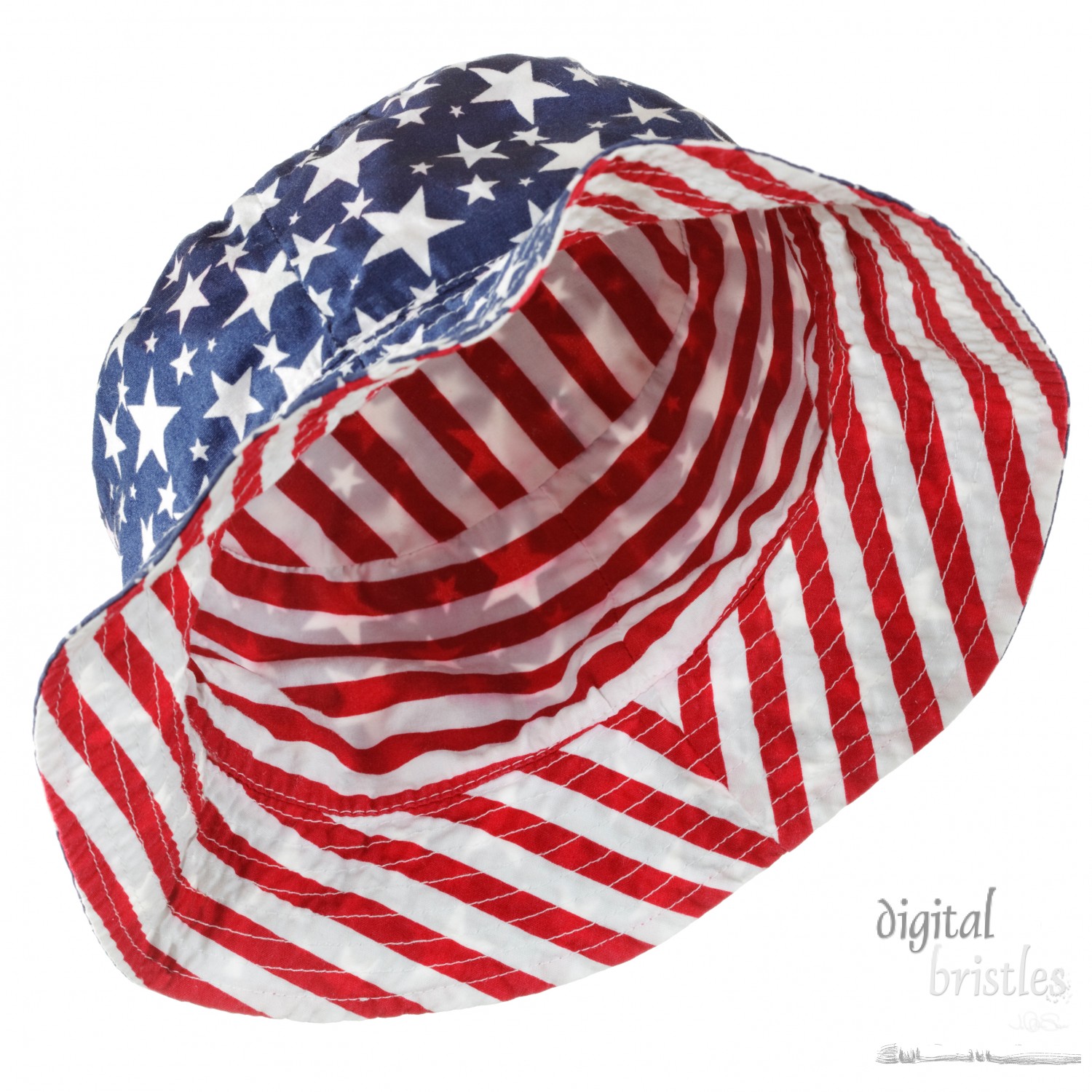 Reversible fabric hat, stars & stripes