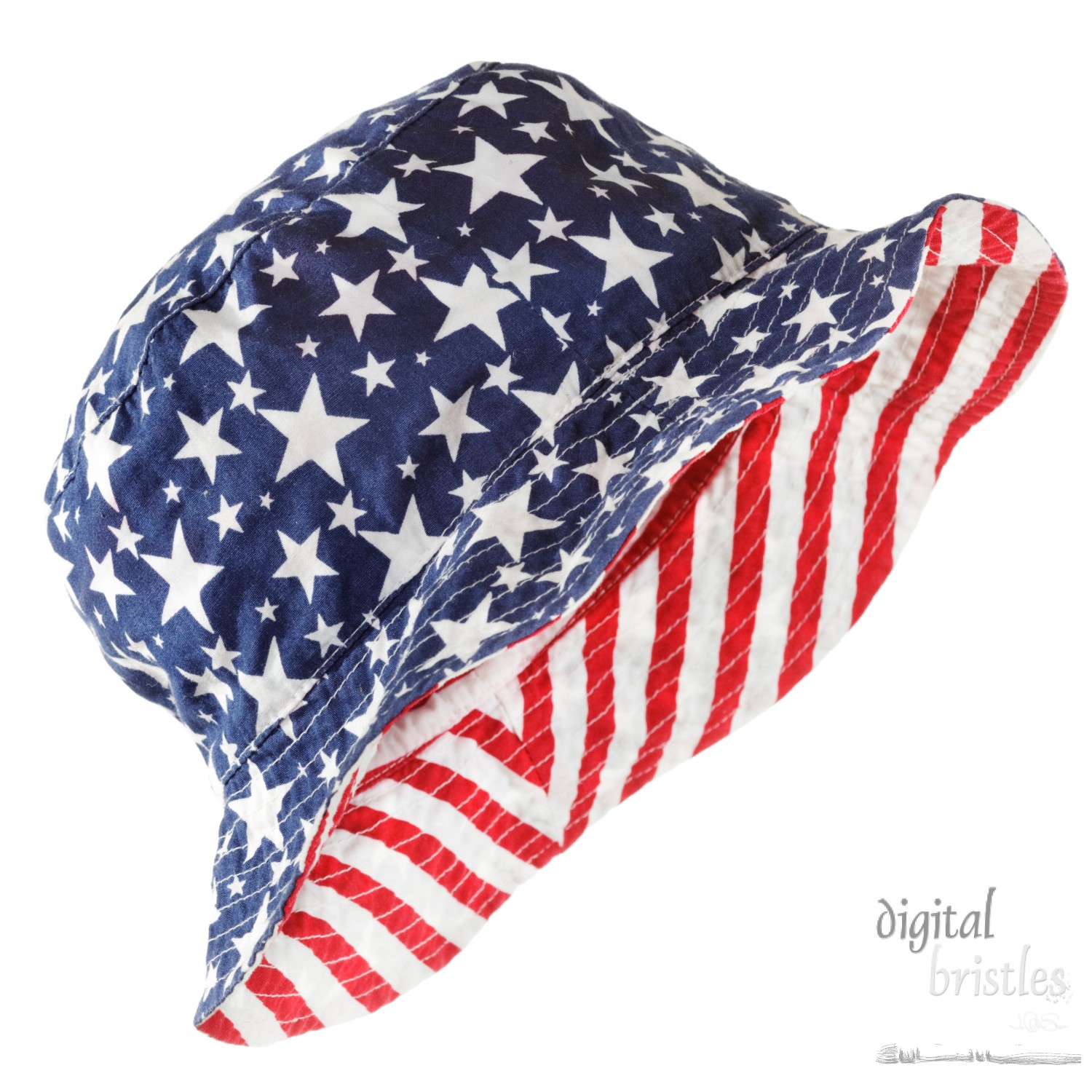 Reversible fabric hat, stars & stripes